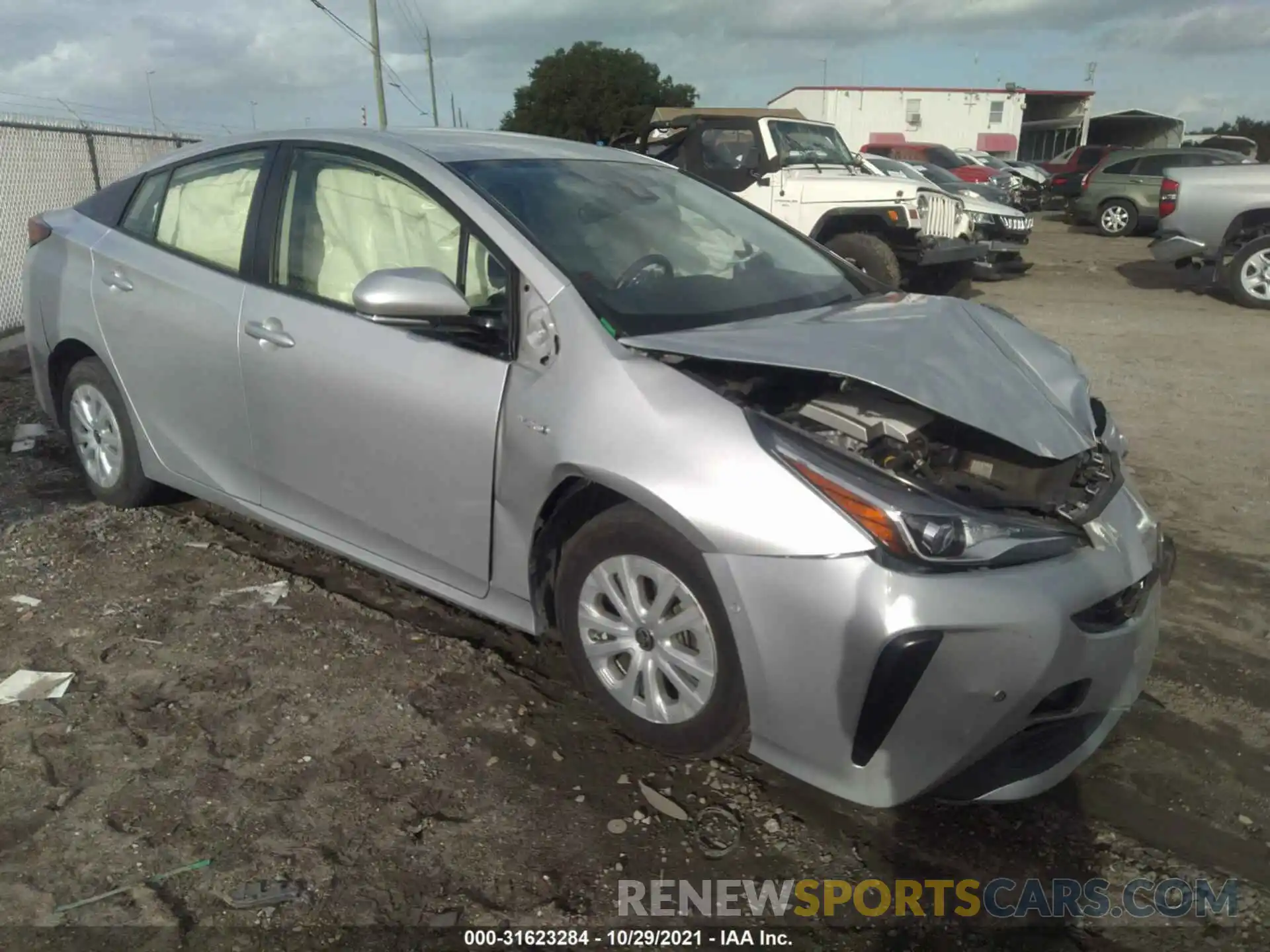 1 Photograph of a damaged car JTDKARFU7K3070214 TOYOTA PRIUS 2019