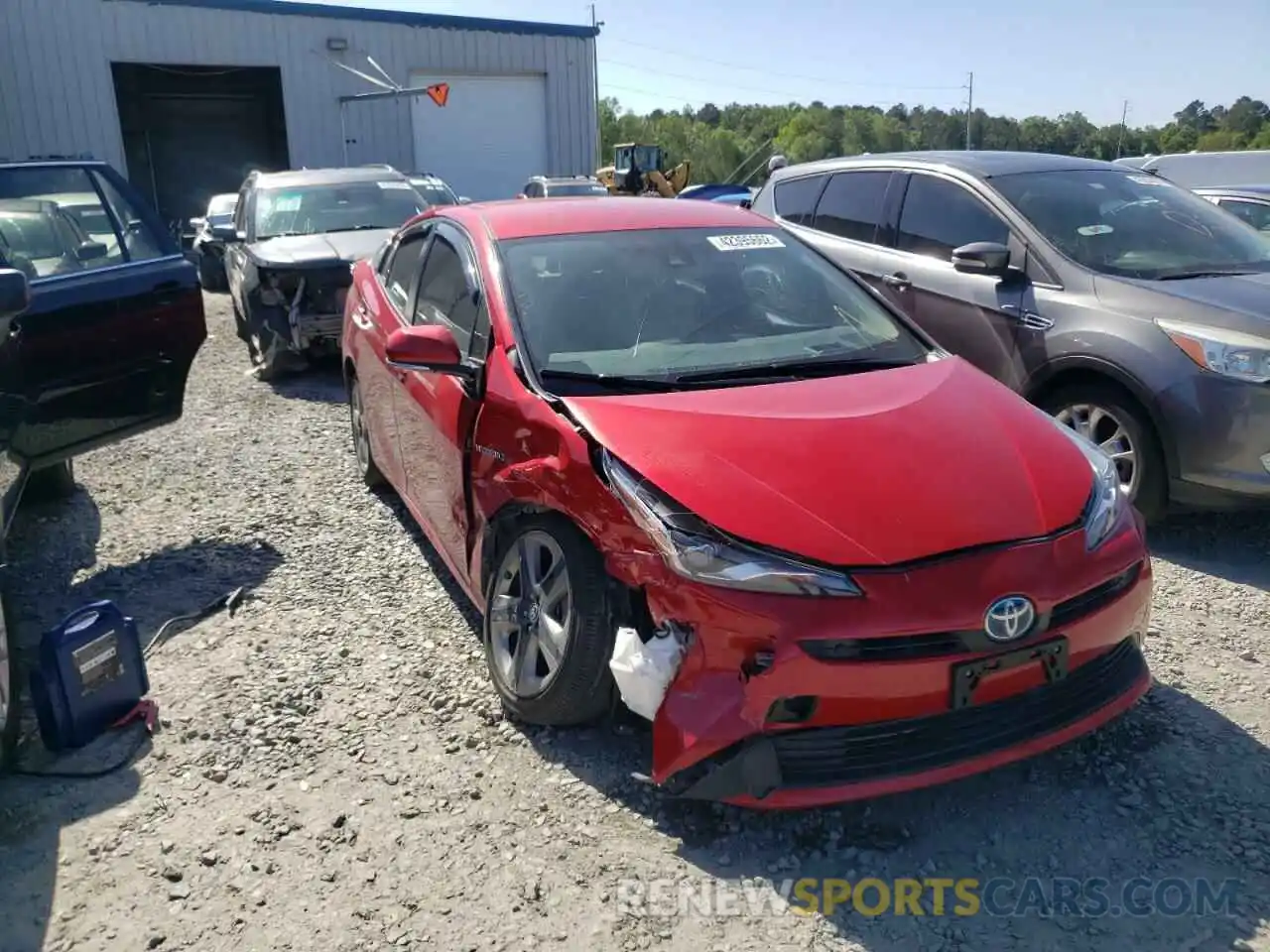 1 Photograph of a damaged car JTDKARFU7K3074022 TOYOTA PRIUS 2019