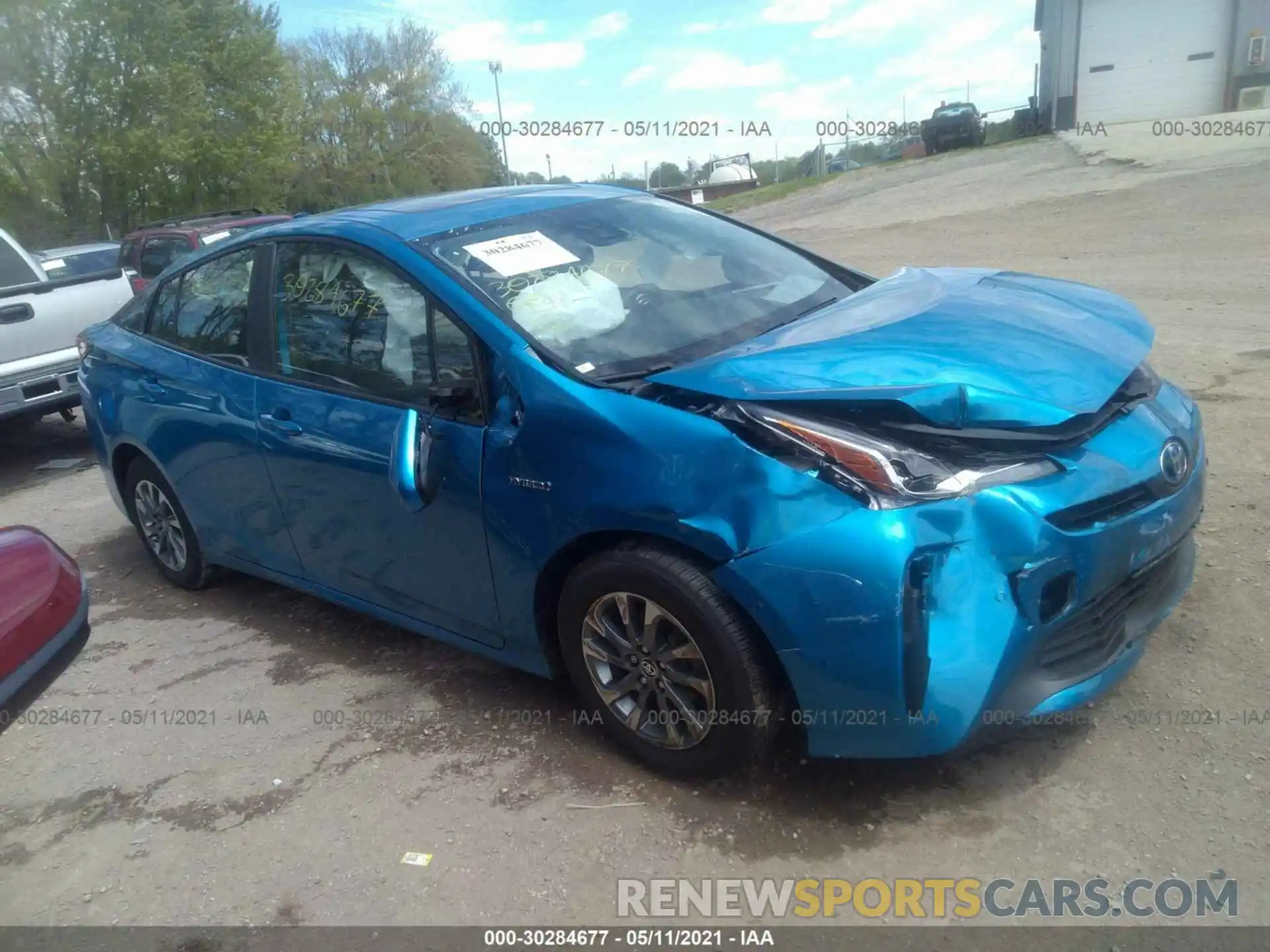 1 Photograph of a damaged car JTDKARFU7K3074084 TOYOTA PRIUS 2019