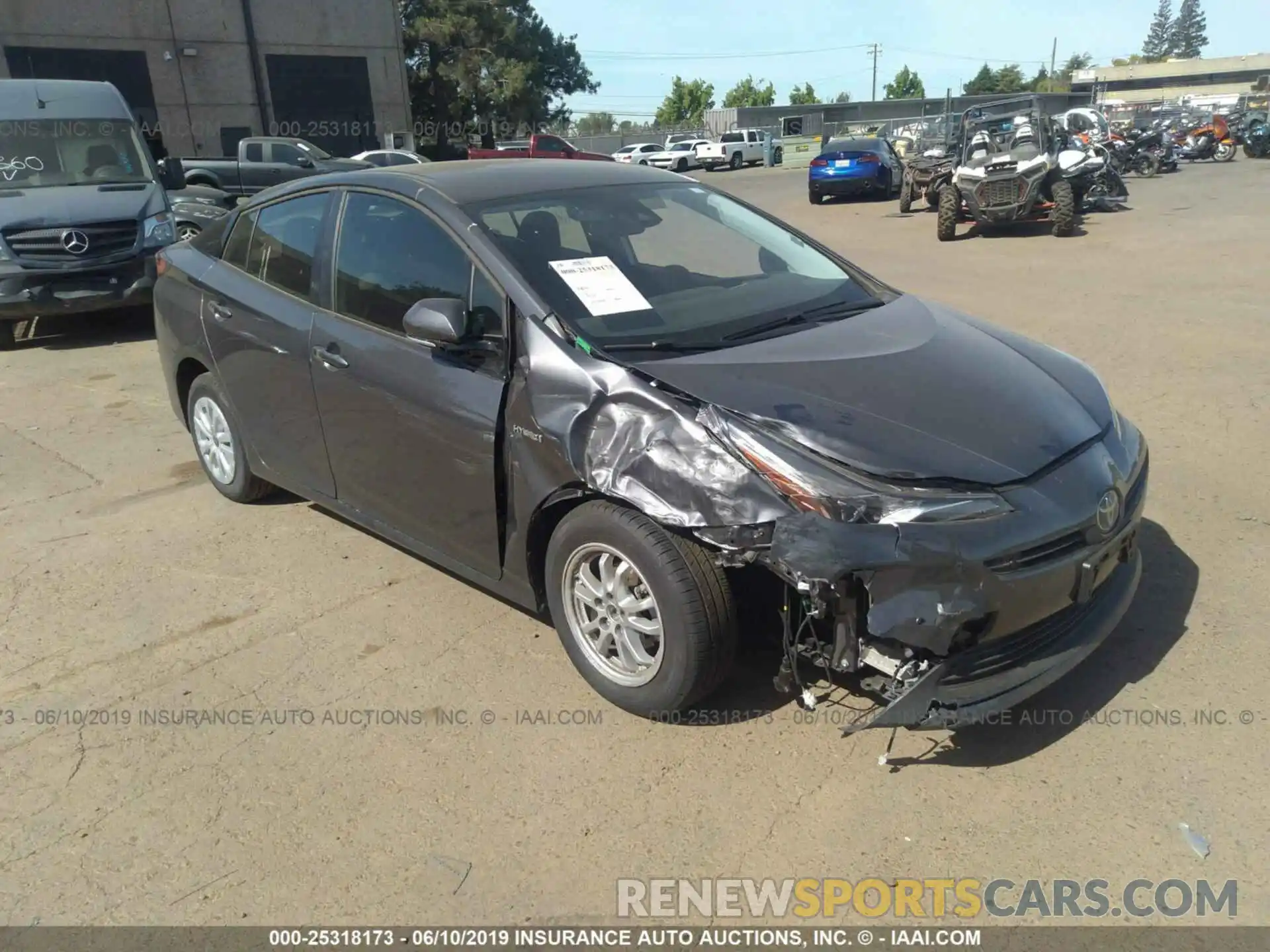 1 Photograph of a damaged car JTDKARFU7K3074165 TOYOTA PRIUS 2019