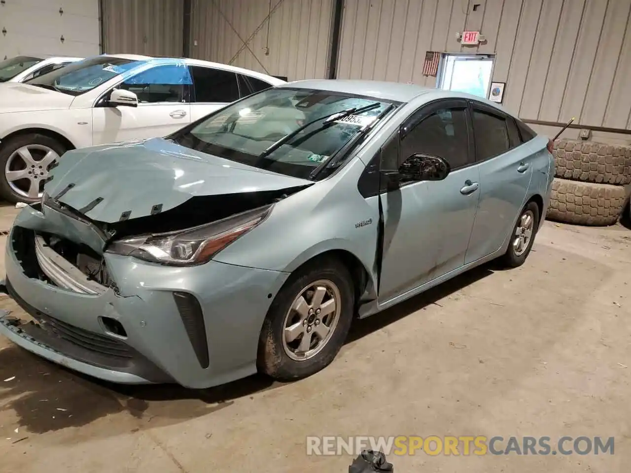 1 Photograph of a damaged car JTDKARFU7K3074439 TOYOTA PRIUS 2019