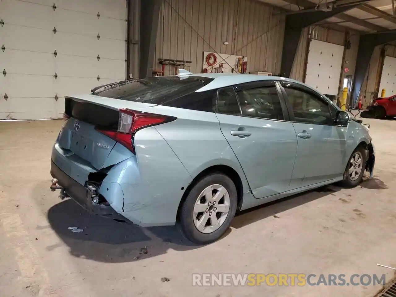 3 Фотография поврежденного автомобиля JTDKARFU7K3074439 TOYOTA PRIUS 2019