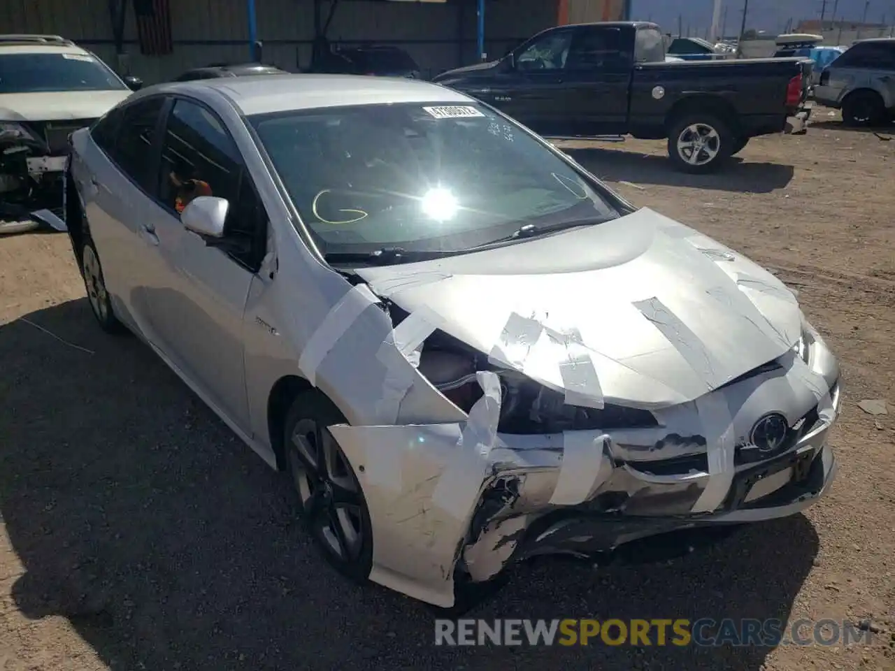 1 Photograph of a damaged car JTDKARFU7K3074666 TOYOTA PRIUS 2019