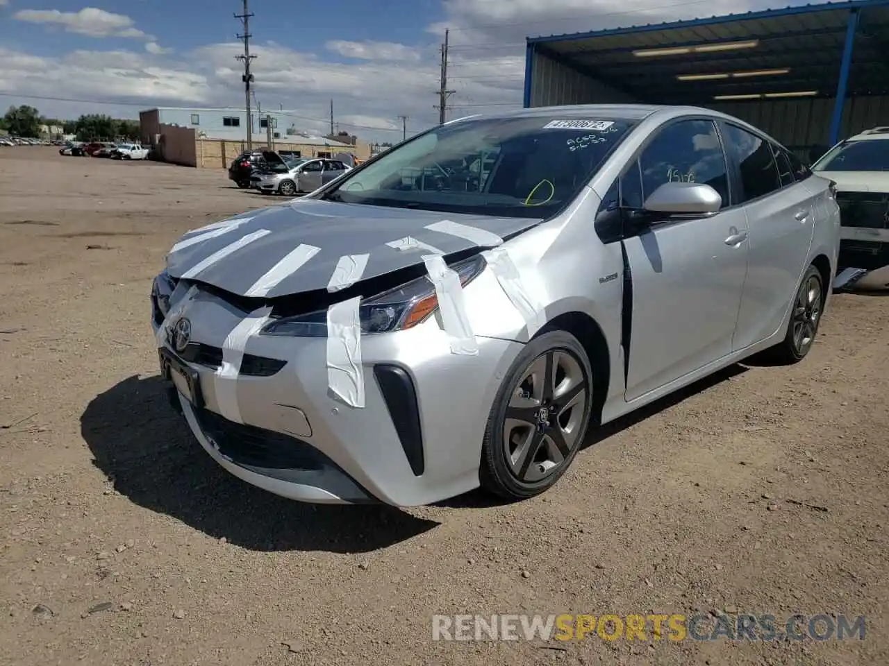 2 Photograph of a damaged car JTDKARFU7K3074666 TOYOTA PRIUS 2019