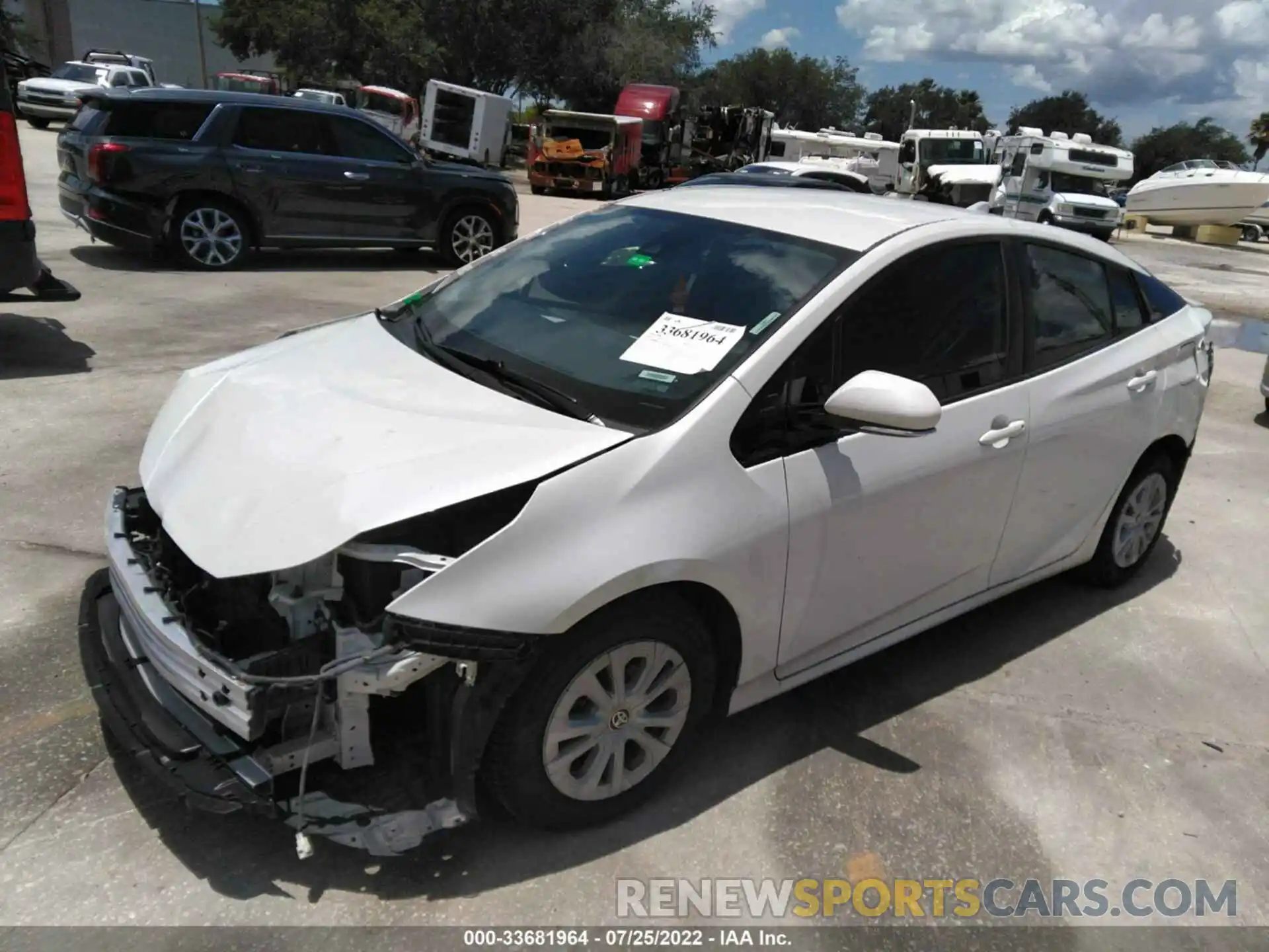 2 Photograph of a damaged car JTDKARFU7K3075185 TOYOTA PRIUS 2019