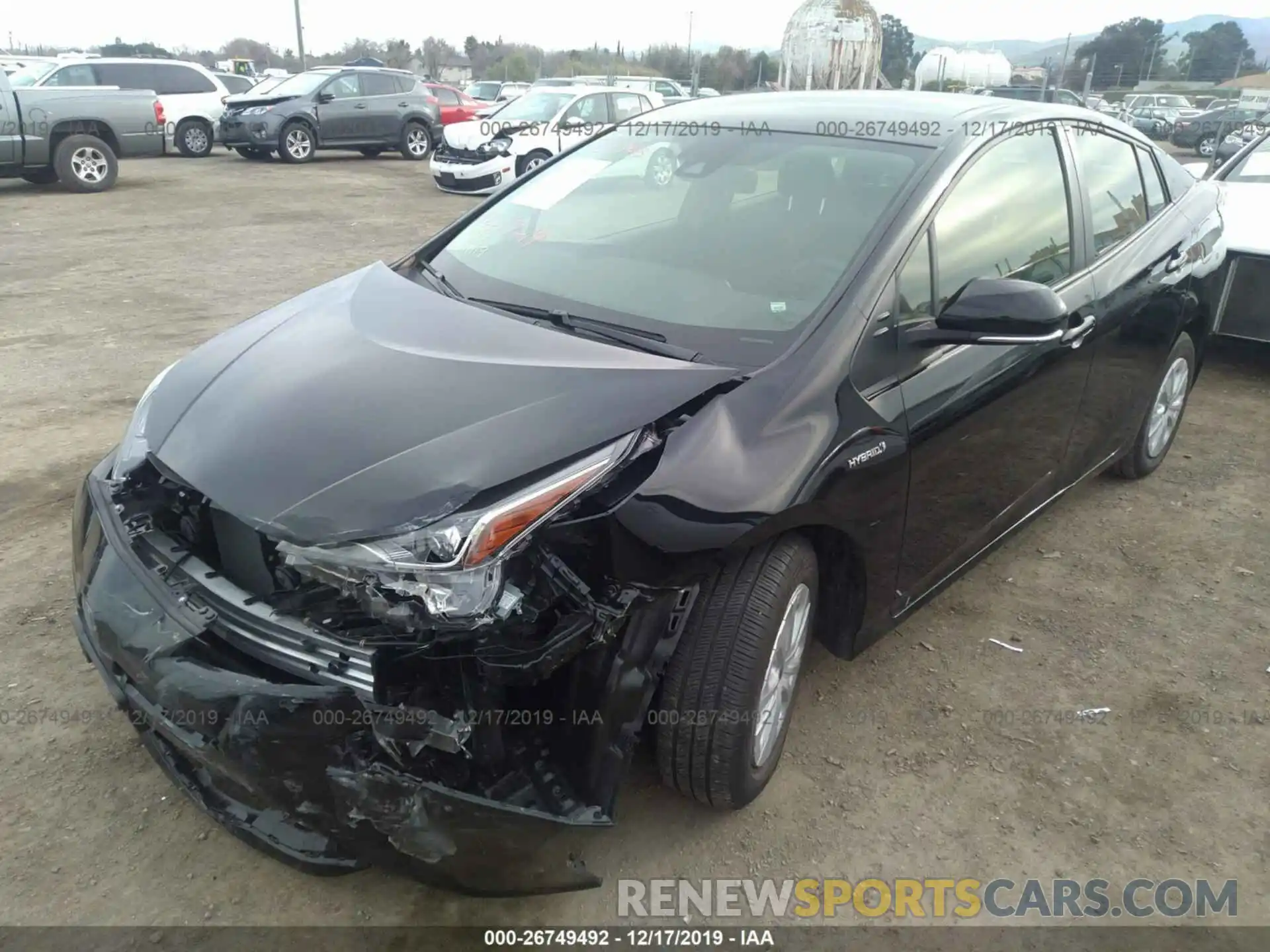 2 Photograph of a damaged car JTDKARFU7K3075395 TOYOTA PRIUS 2019