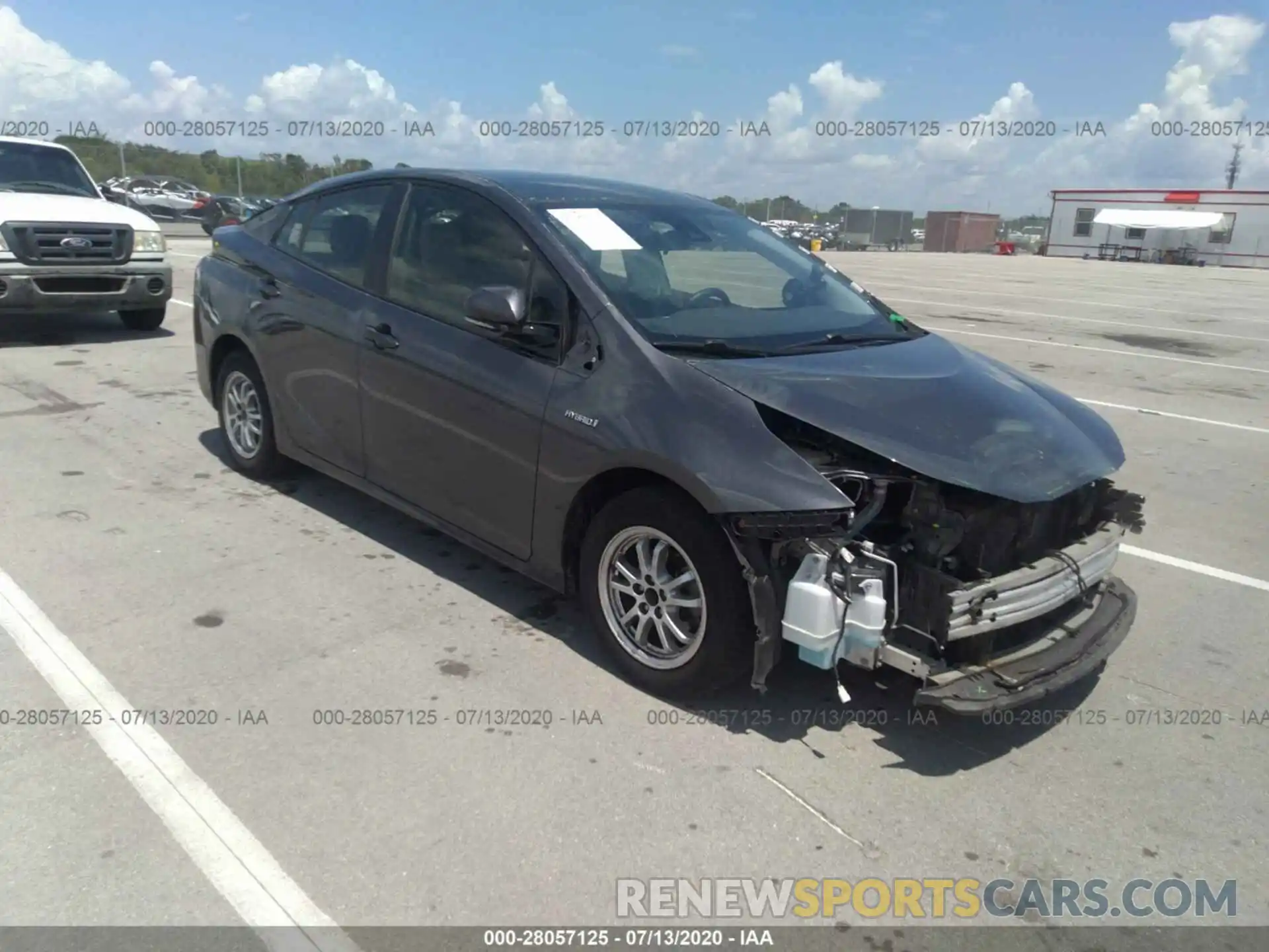 1 Photograph of a damaged car JTDKARFU7K3076515 TOYOTA PRIUS 2019