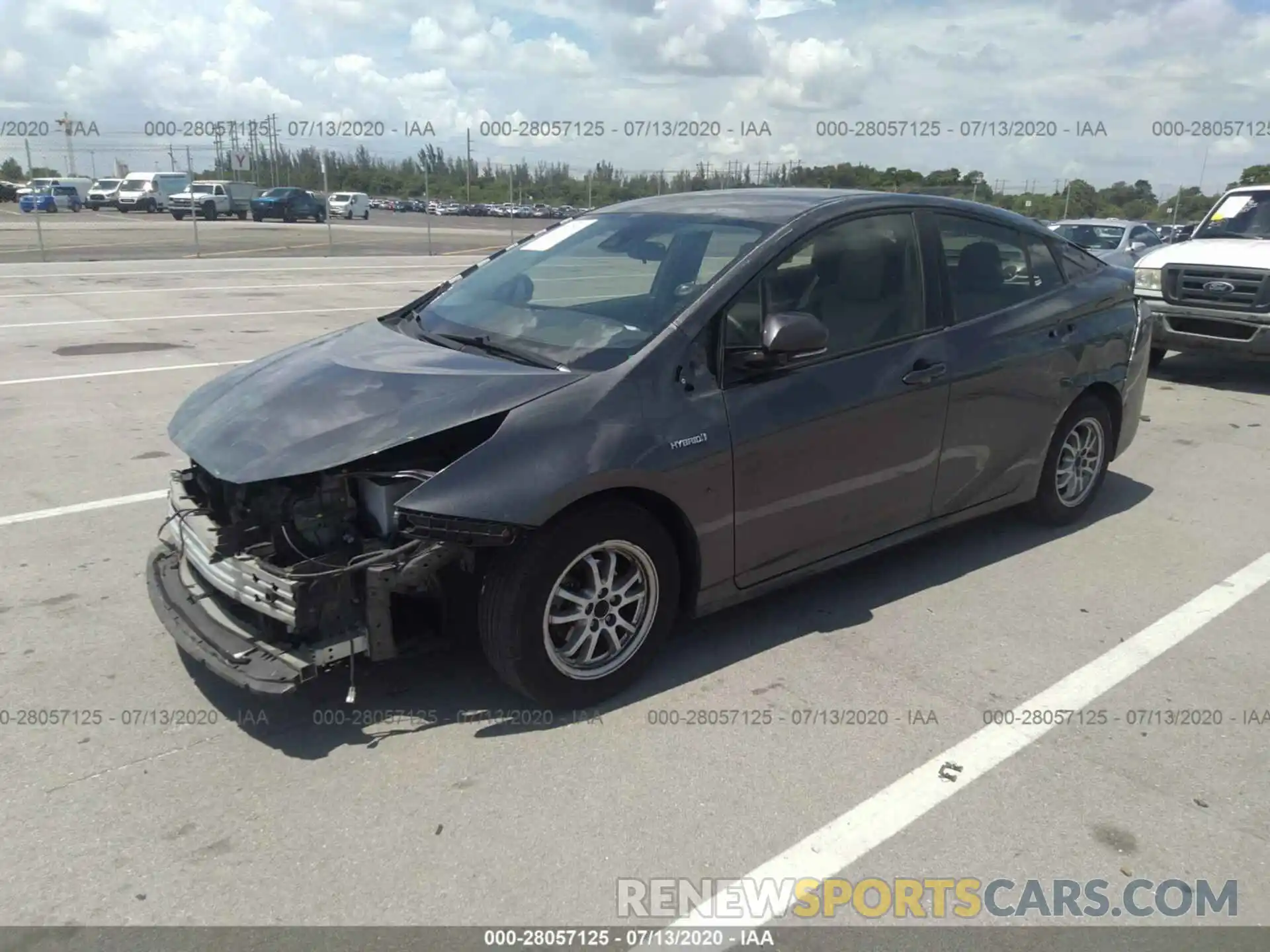 2 Photograph of a damaged car JTDKARFU7K3076515 TOYOTA PRIUS 2019