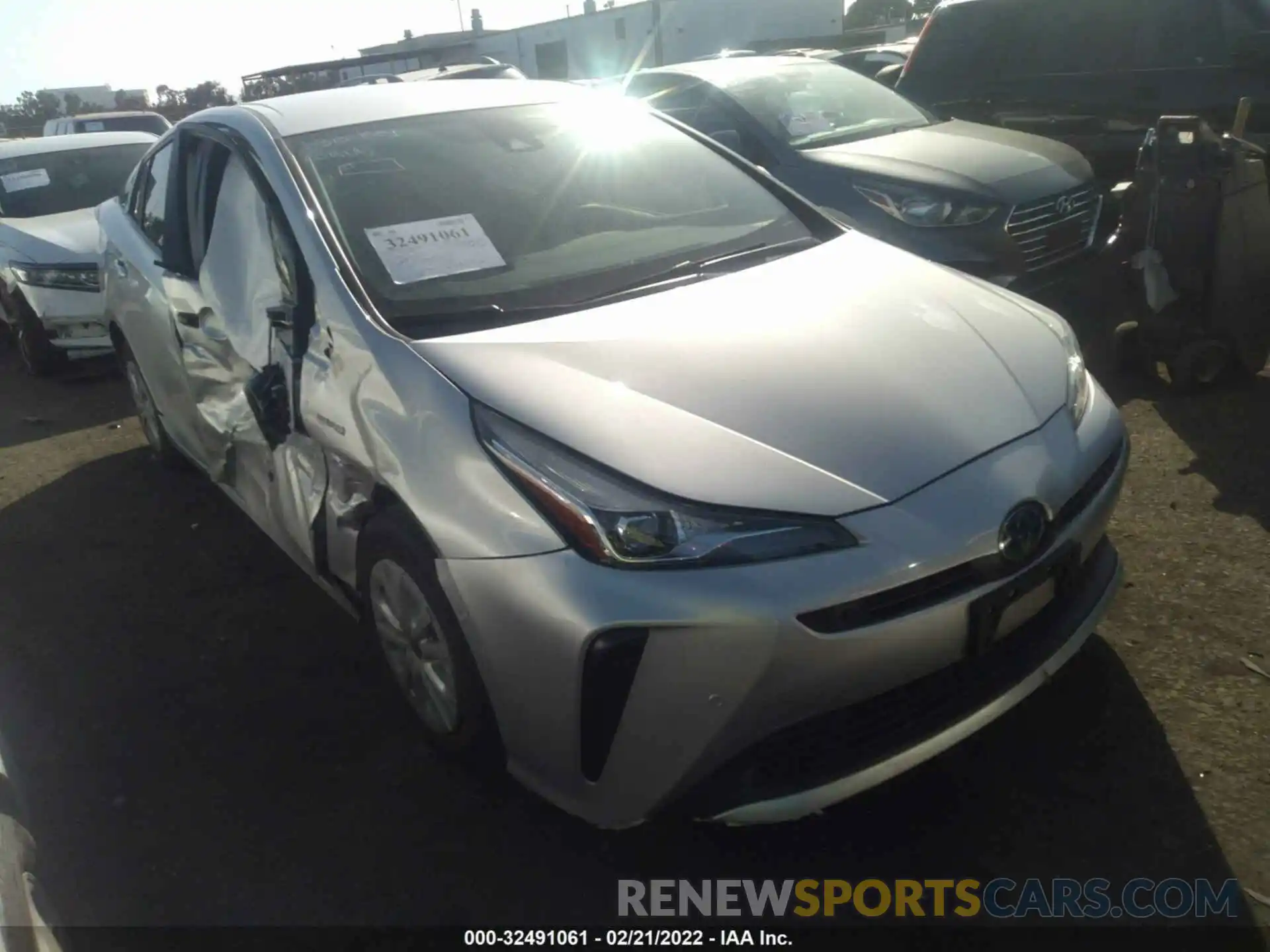 1 Photograph of a damaged car JTDKARFU7K3076532 TOYOTA PRIUS 2019