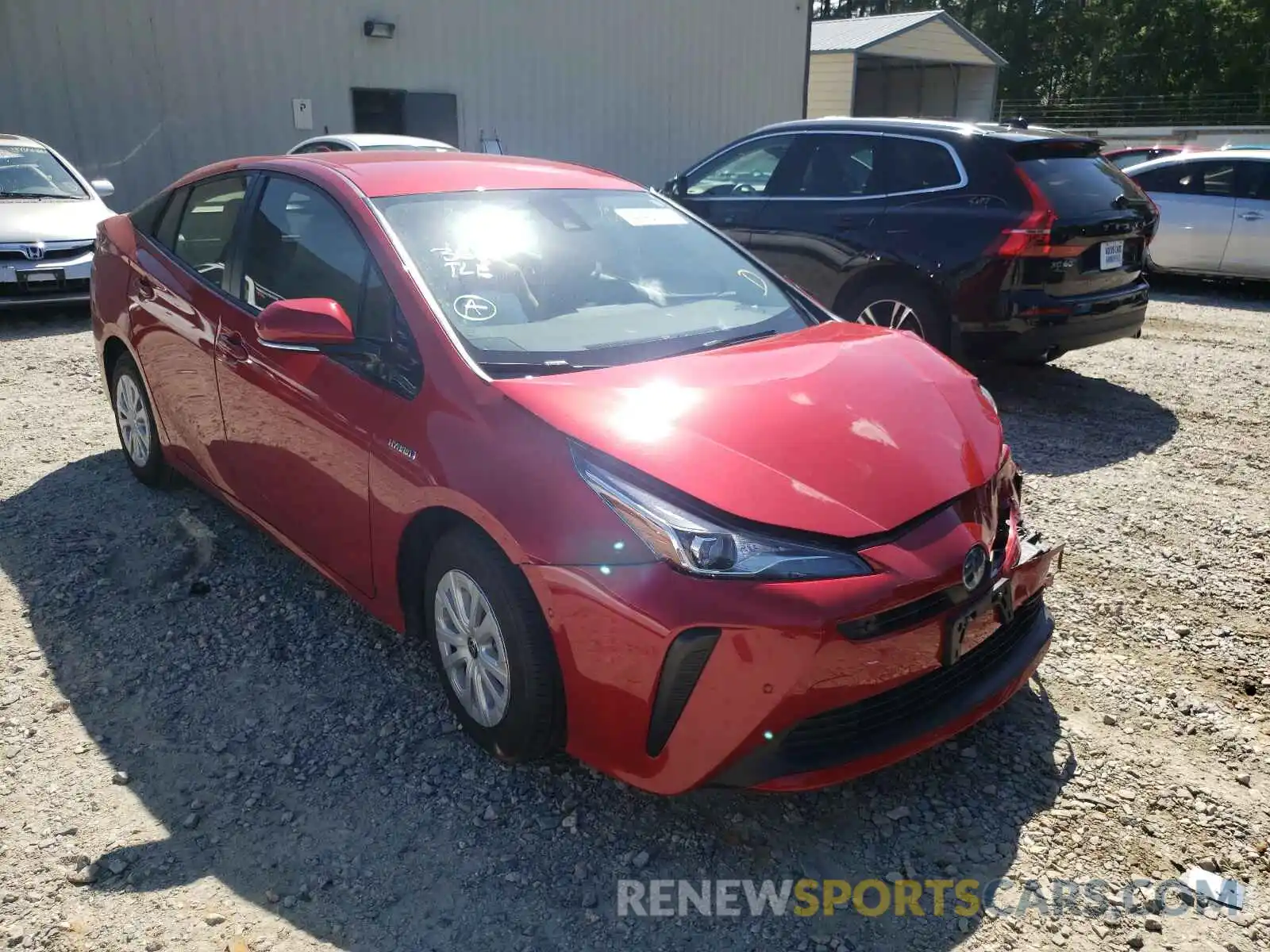 1 Photograph of a damaged car JTDKARFU7K3076675 TOYOTA PRIUS 2019