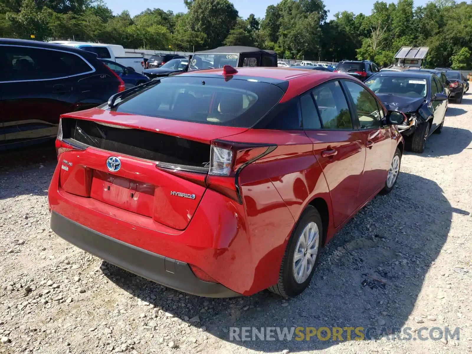 4 Photograph of a damaged car JTDKARFU7K3076675 TOYOTA PRIUS 2019