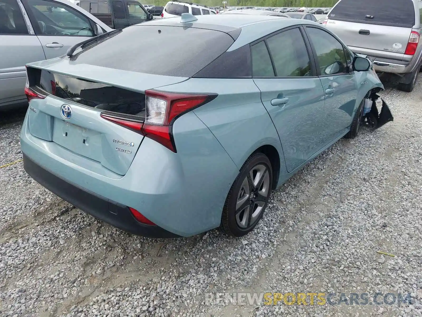 4 Фотография поврежденного автомобиля JTDKARFU7K3076823 TOYOTA PRIUS 2019