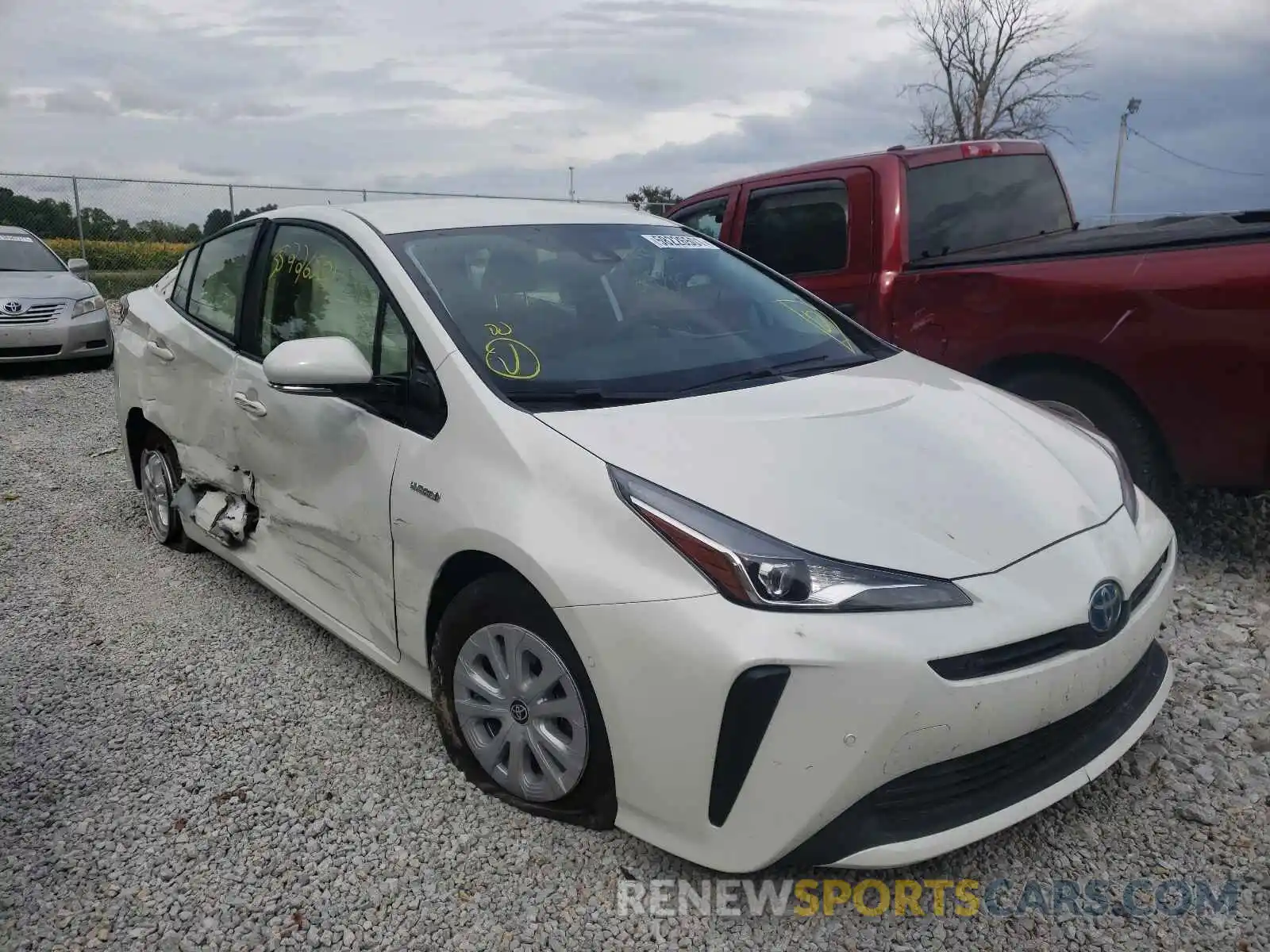 1 Photograph of a damaged car JTDKARFU7K3077499 TOYOTA PRIUS 2019