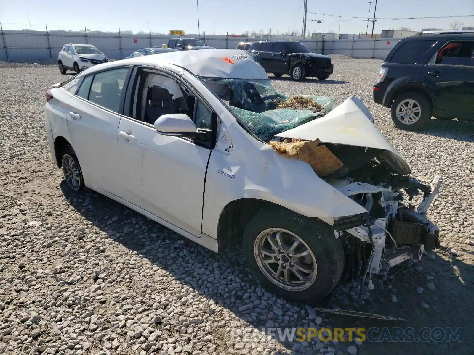 1 Photograph of a damaged car JTDKARFU7K3077518 TOYOTA PRIUS 2019