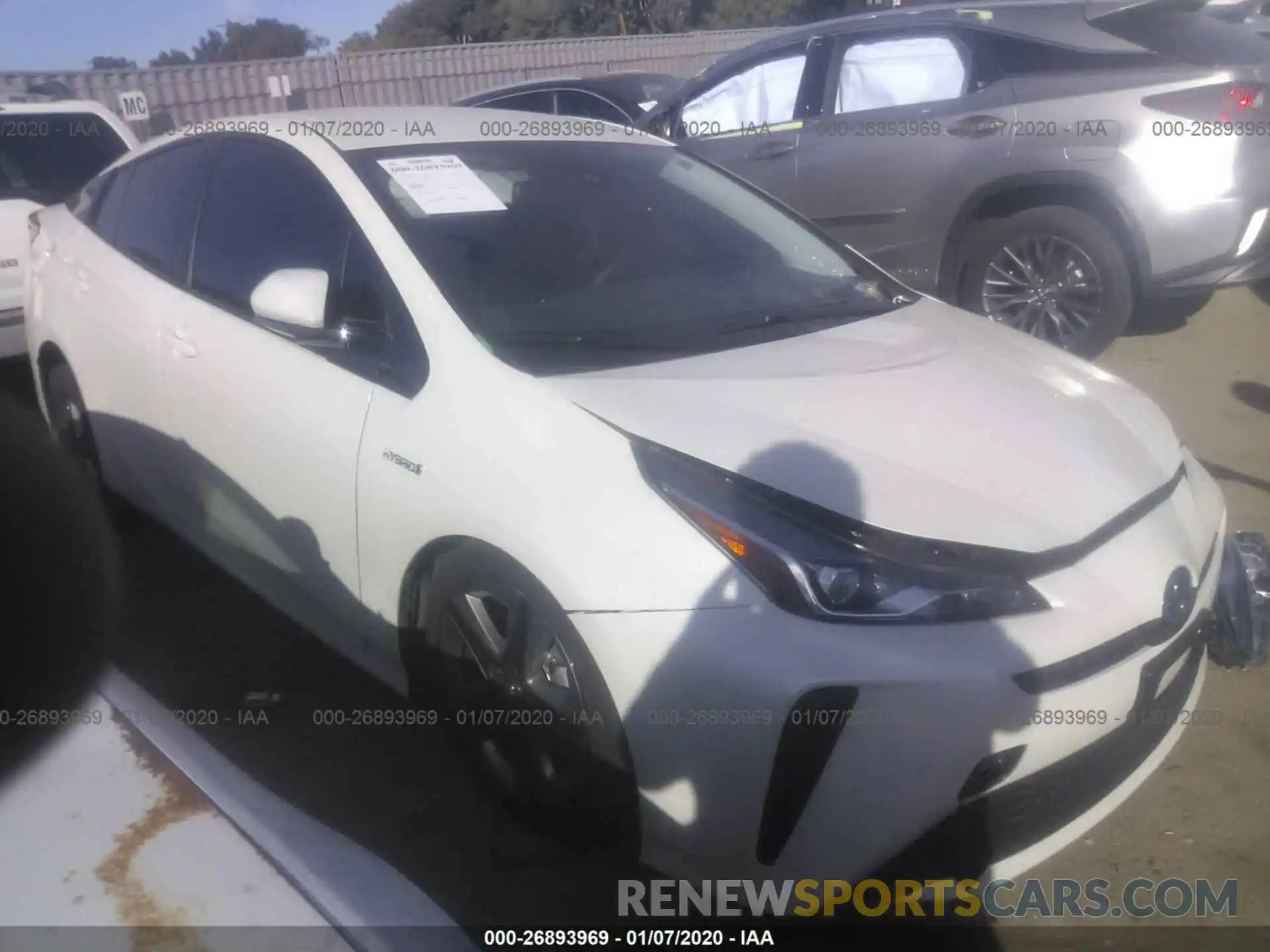 1 Photograph of a damaged car JTDKARFU7K3078474 TOYOTA PRIUS 2019