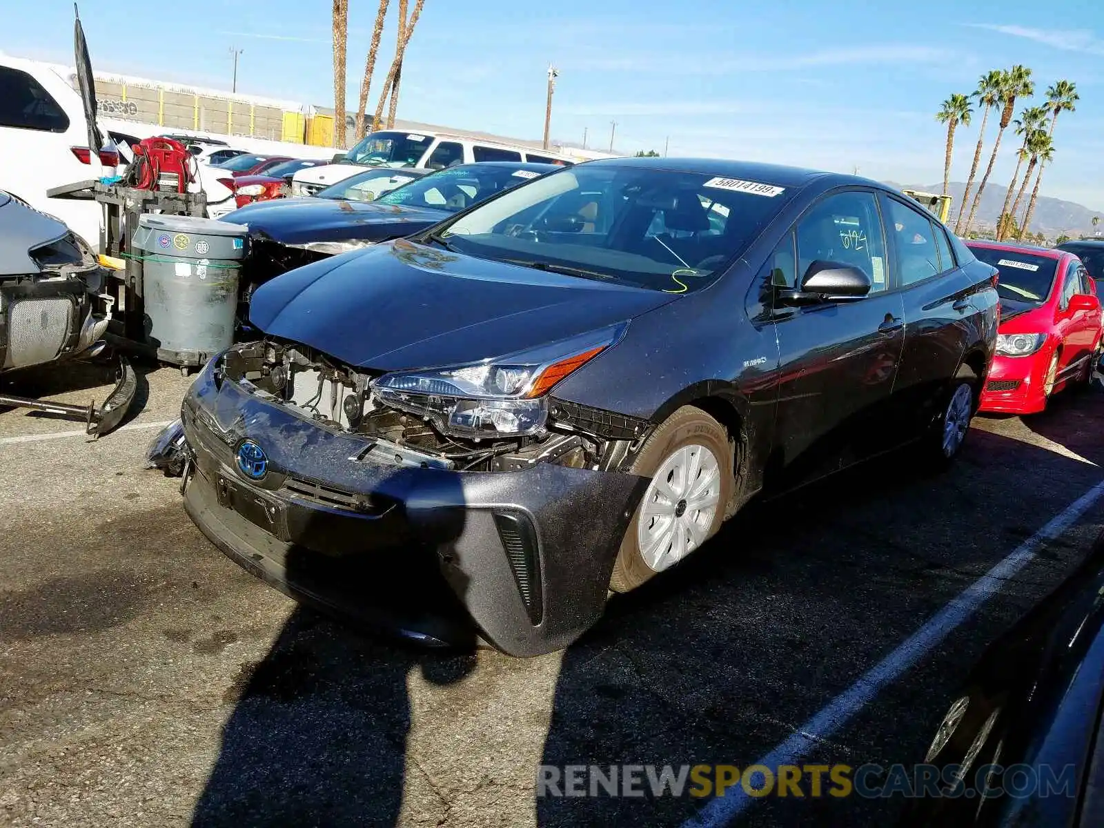 2 Фотография поврежденного автомобиля JTDKARFU7K3078801 TOYOTA PRIUS 2019