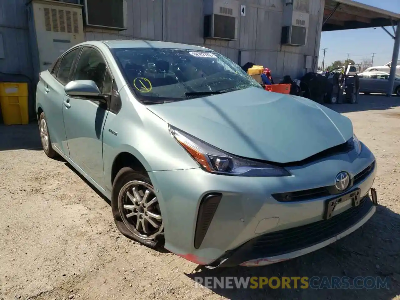 1 Photograph of a damaged car JTDKARFU7K3080578 TOYOTA PRIUS 2019