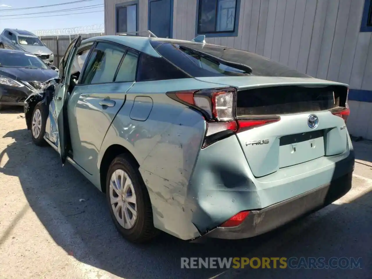 3 Photograph of a damaged car JTDKARFU7K3080578 TOYOTA PRIUS 2019