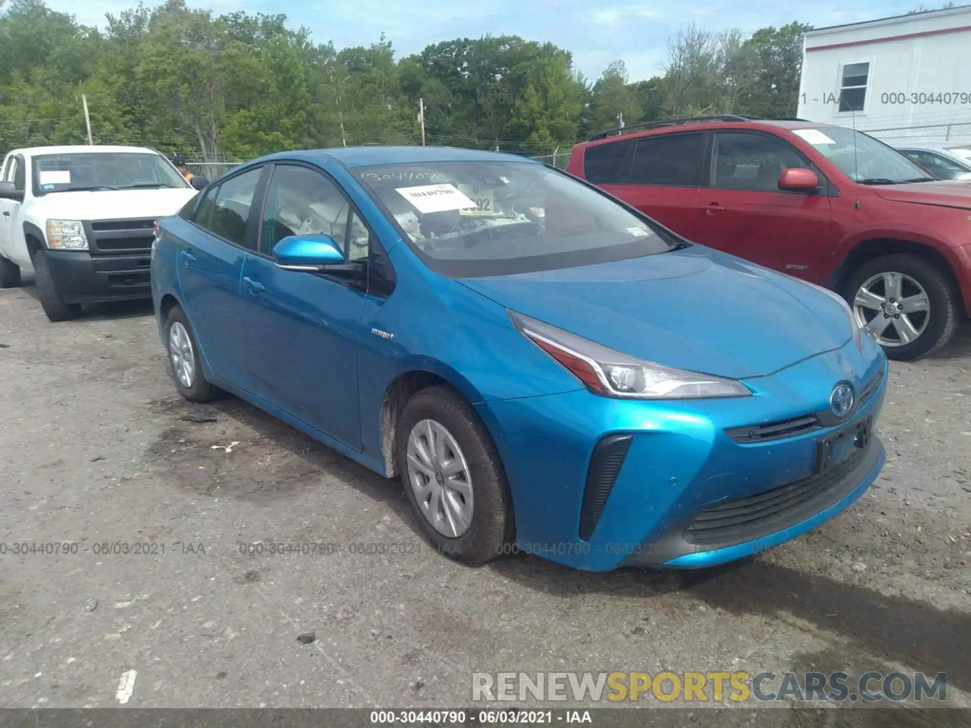 1 Photograph of a damaged car JTDKARFU7K3080953 TOYOTA PRIUS 2019