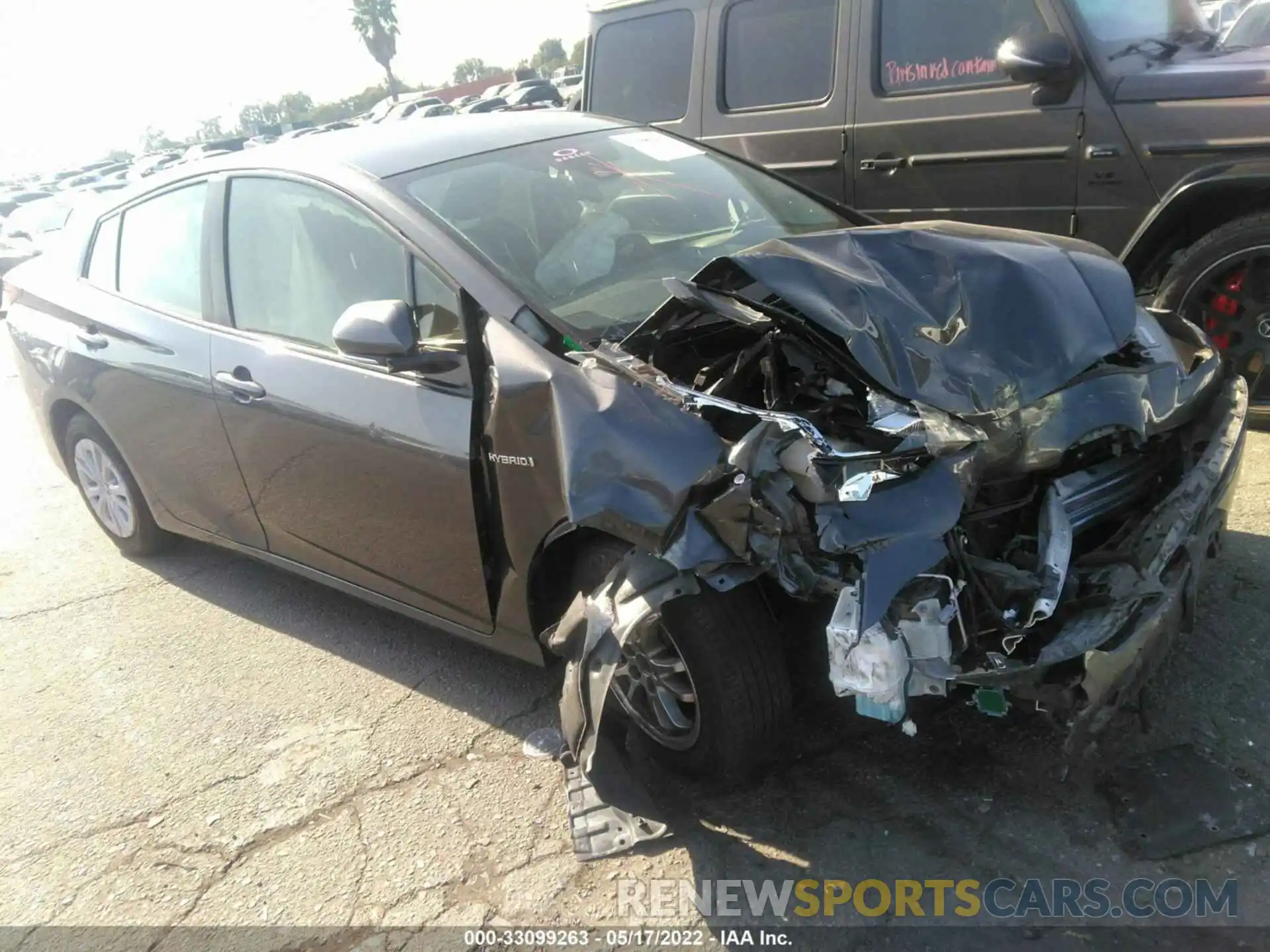 1 Photograph of a damaged car JTDKARFU7K3081696 TOYOTA PRIUS 2019