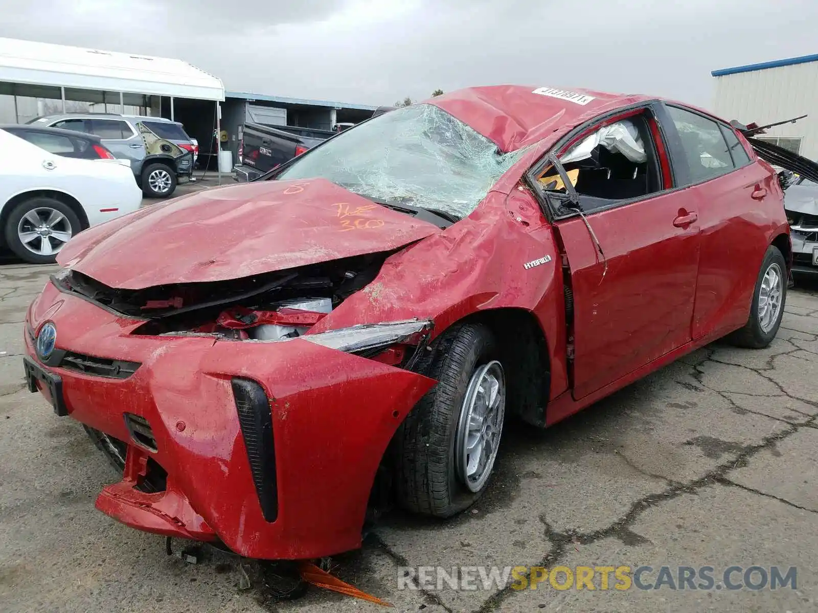 2 Photograph of a damaged car JTDKARFU7K3081729 TOYOTA PRIUS 2019