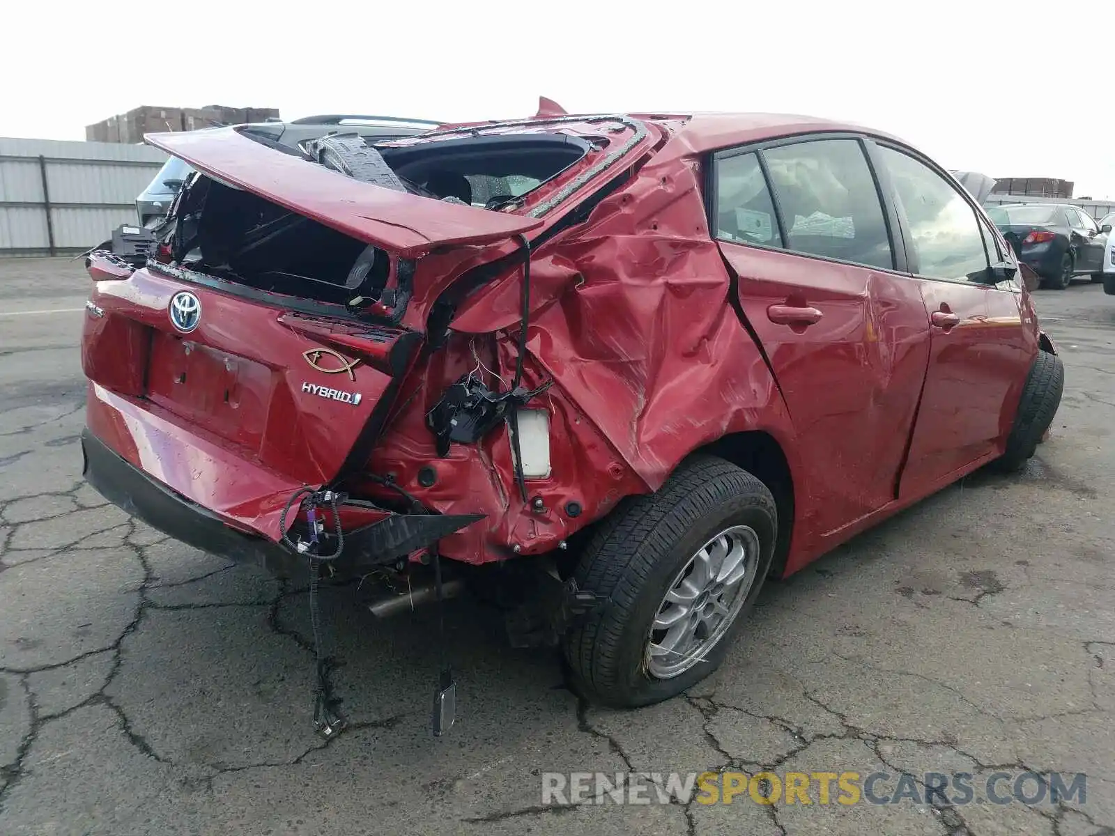 4 Photograph of a damaged car JTDKARFU7K3081729 TOYOTA PRIUS 2019