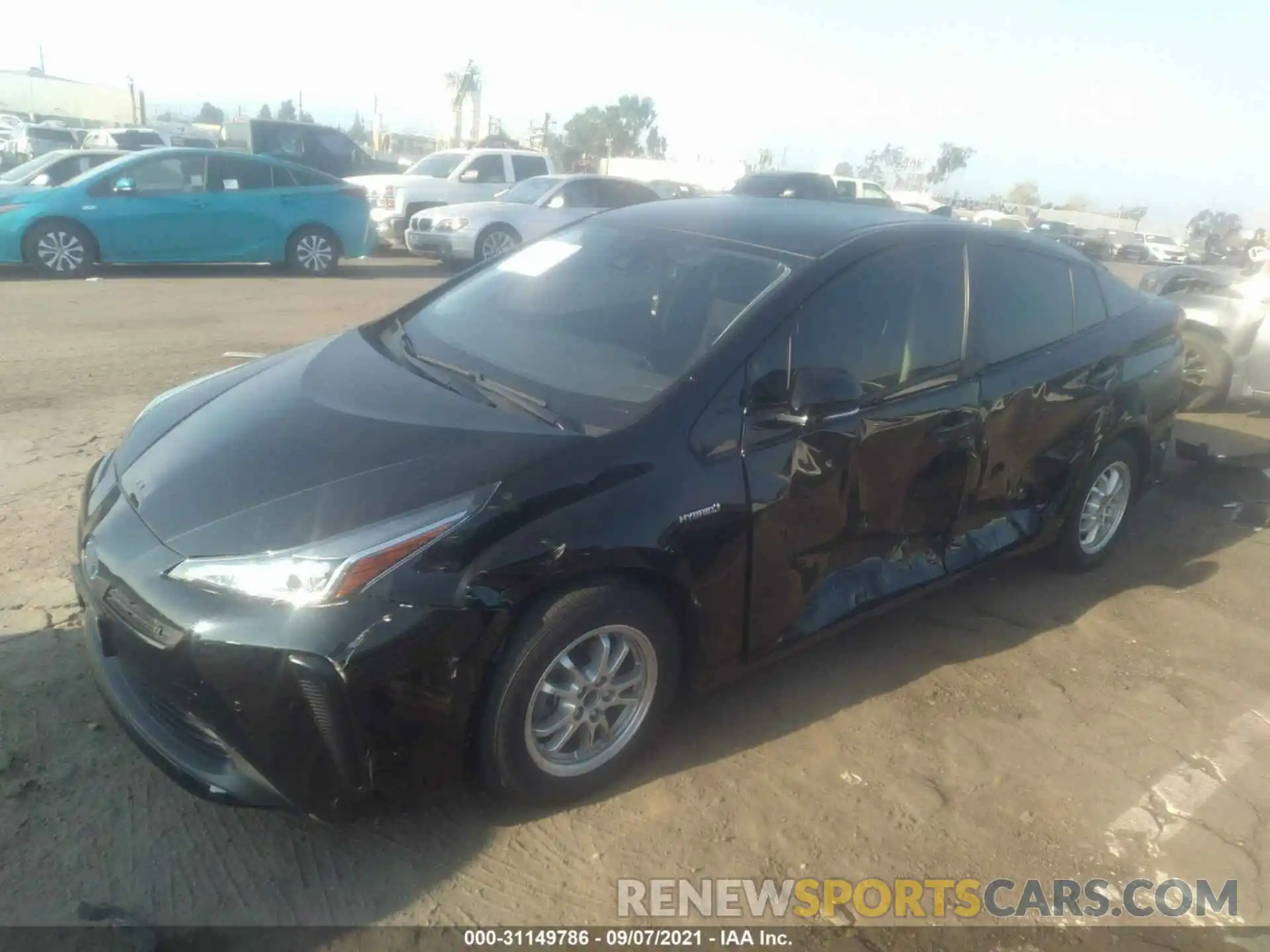 2 Photograph of a damaged car JTDKARFU7K3081908 TOYOTA PRIUS 2019