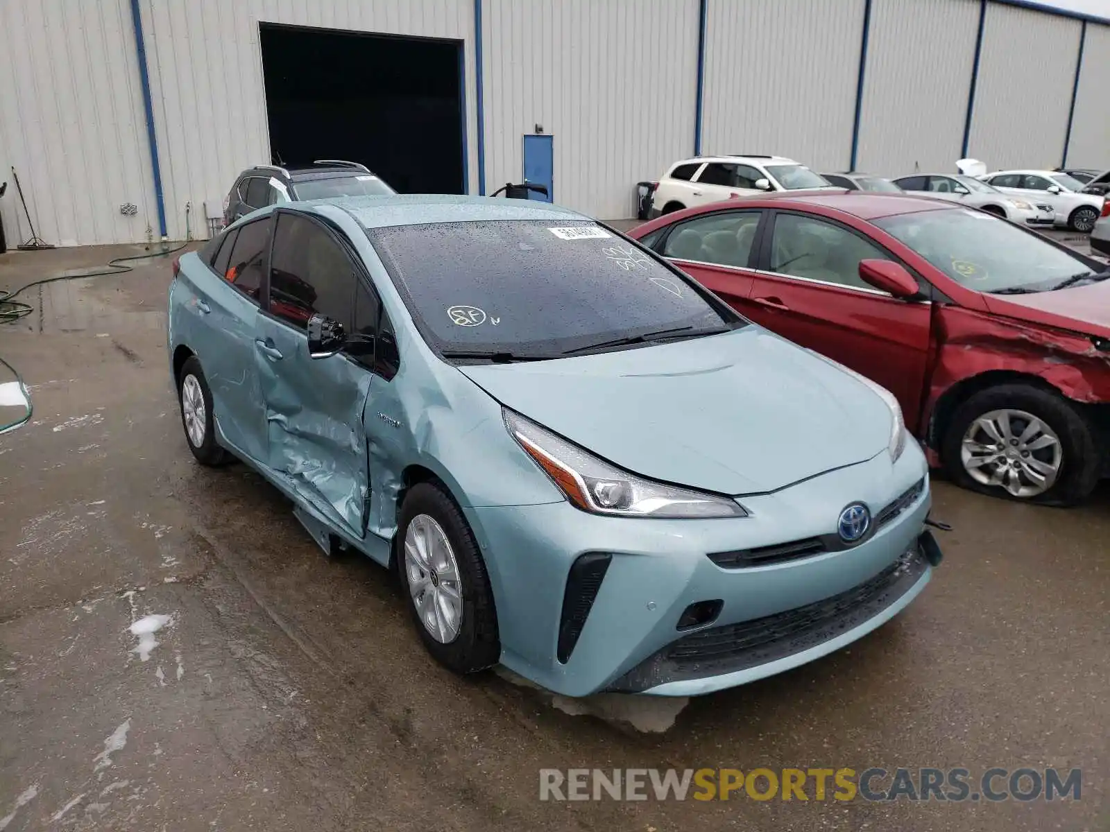 1 Photograph of a damaged car JTDKARFU7K3082623 TOYOTA PRIUS 2019