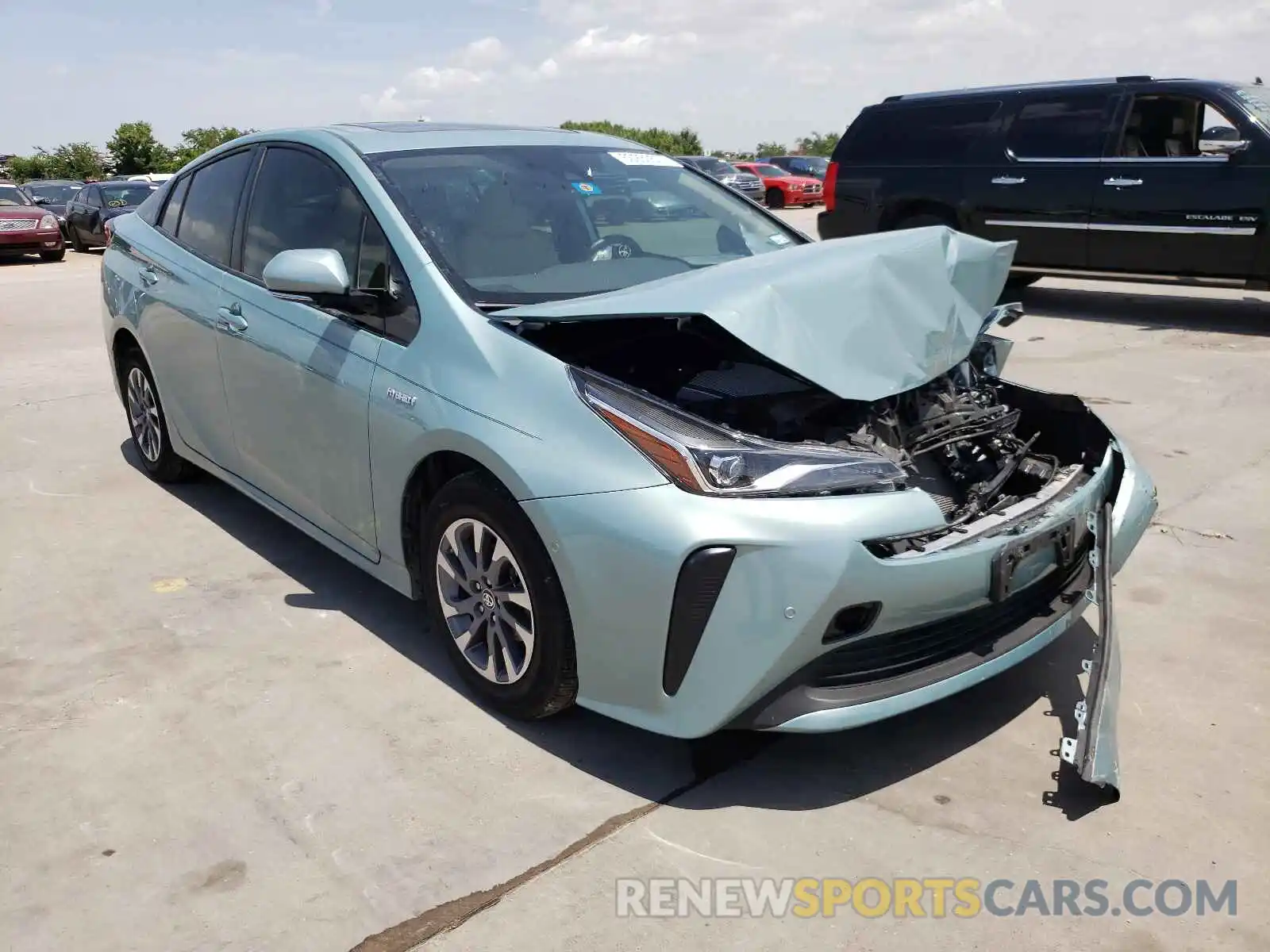 1 Photograph of a damaged car JTDKARFU7K3082640 TOYOTA PRIUS 2019