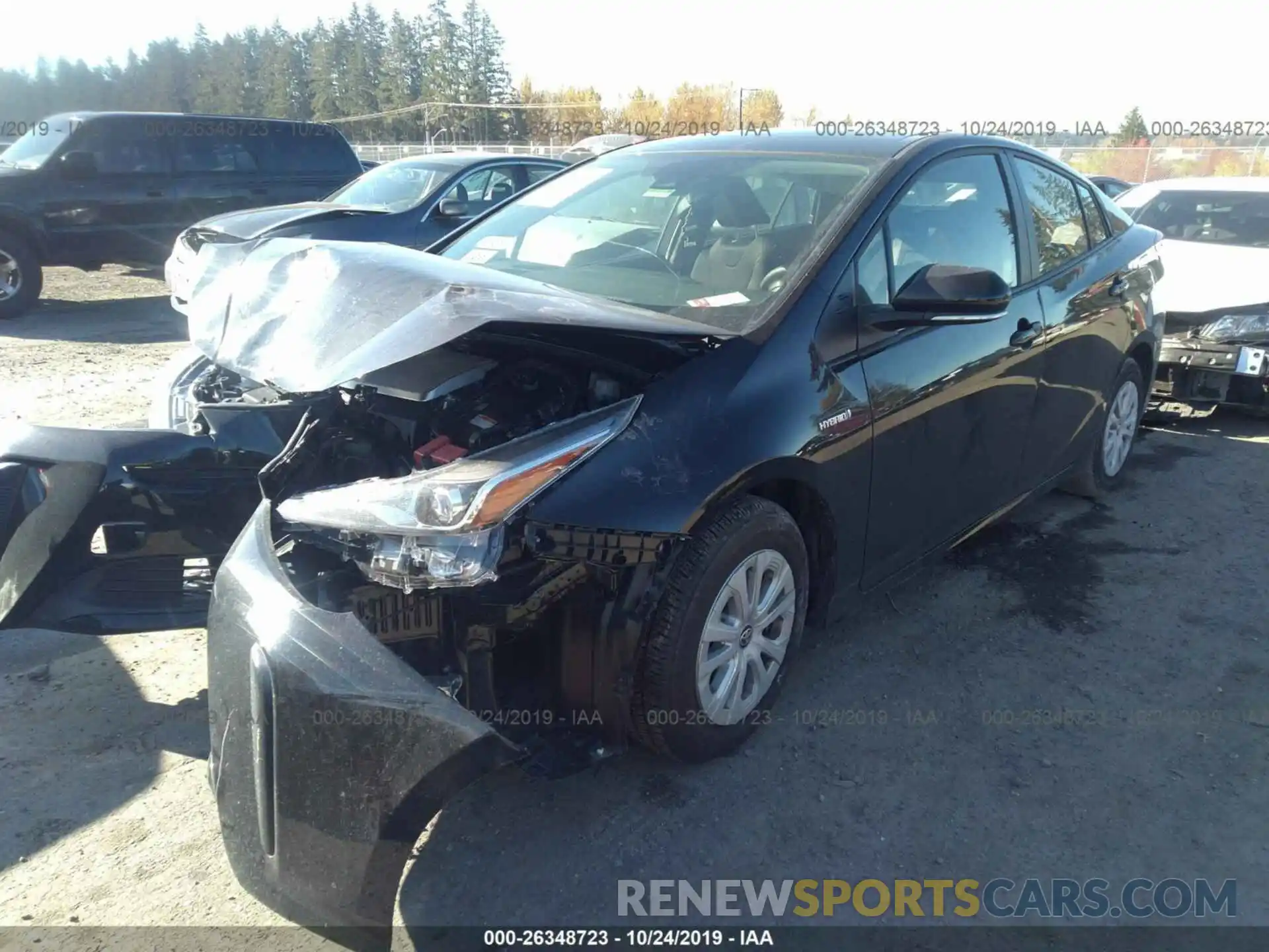 2 Photograph of a damaged car JTDKARFU7K3083027 TOYOTA PRIUS 2019