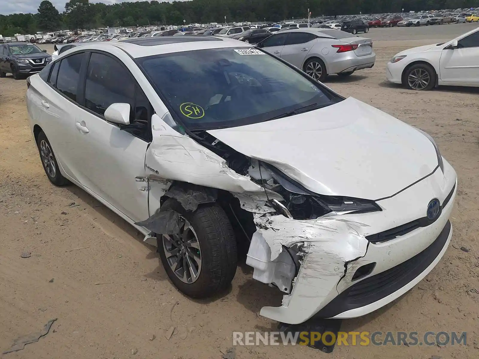 1 Photograph of a damaged car JTDKARFU7K3083125 TOYOTA PRIUS 2019