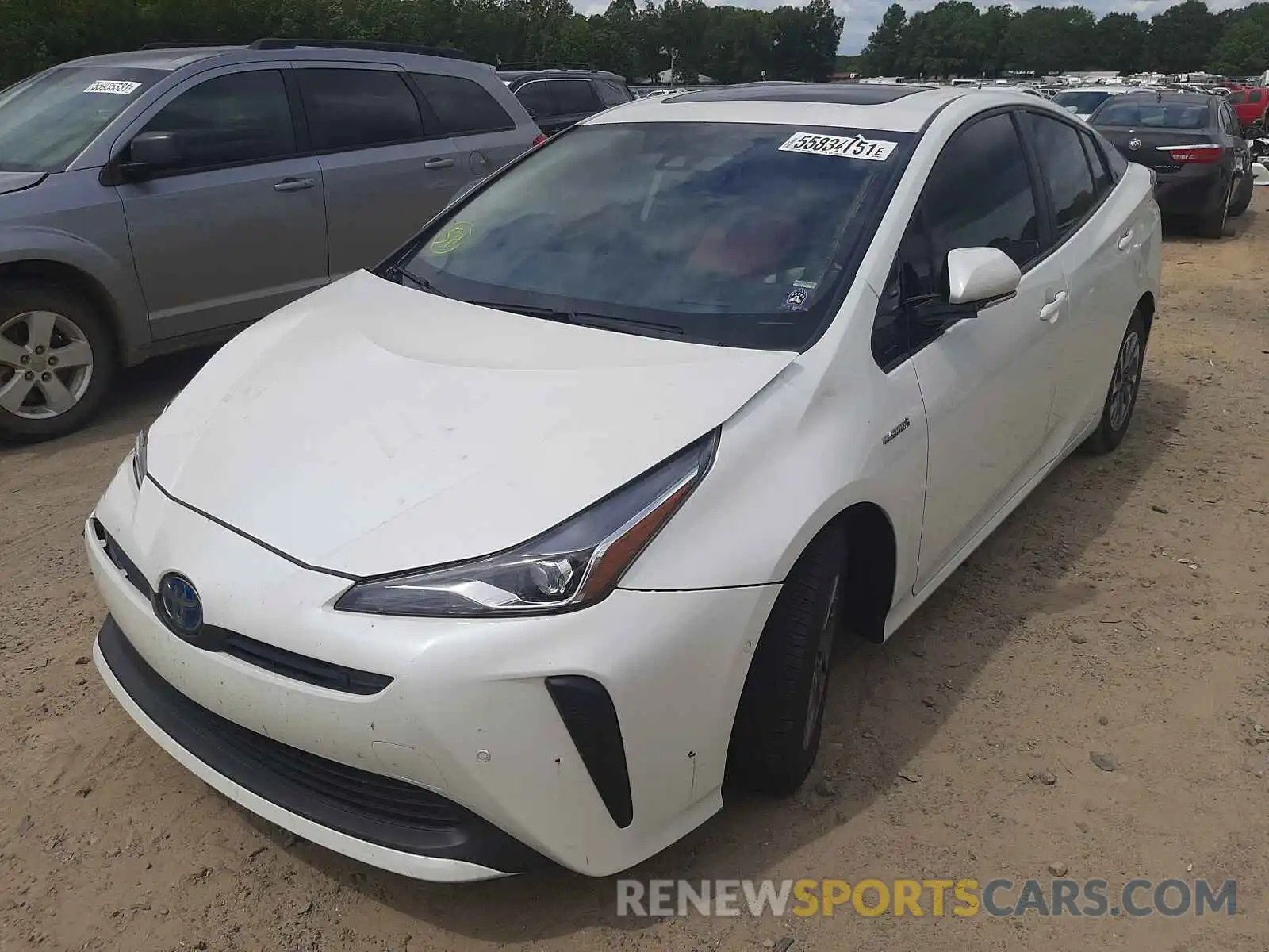 2 Photograph of a damaged car JTDKARFU7K3083125 TOYOTA PRIUS 2019