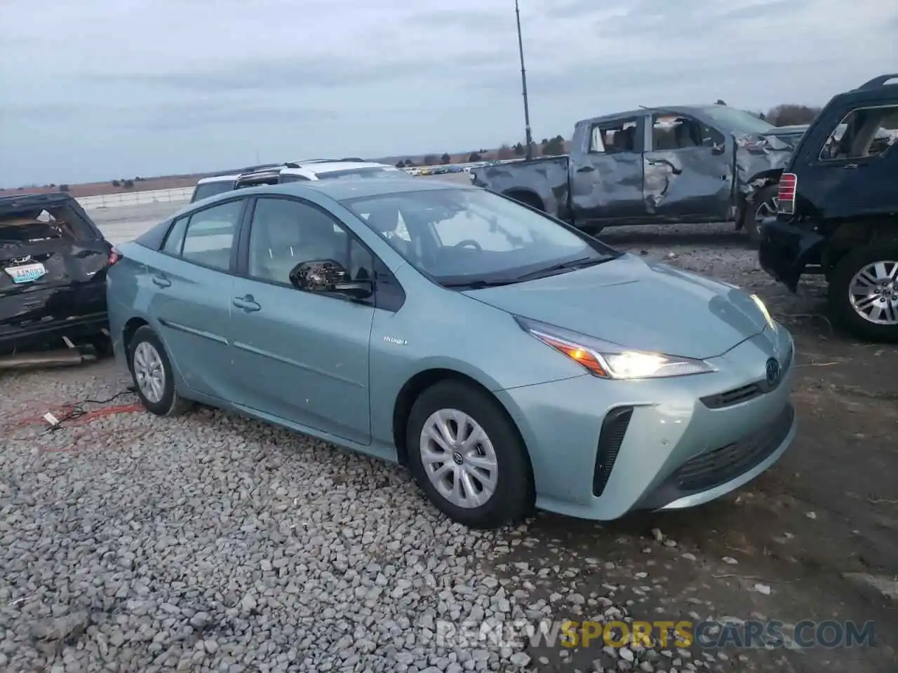 1 Photograph of a damaged car JTDKARFU7K3083240 TOYOTA PRIUS 2019