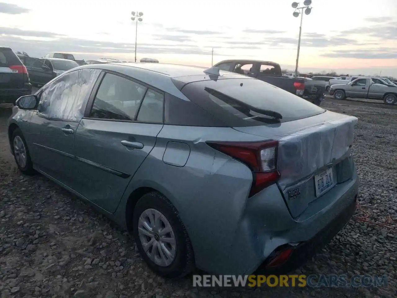 3 Photograph of a damaged car JTDKARFU7K3083240 TOYOTA PRIUS 2019