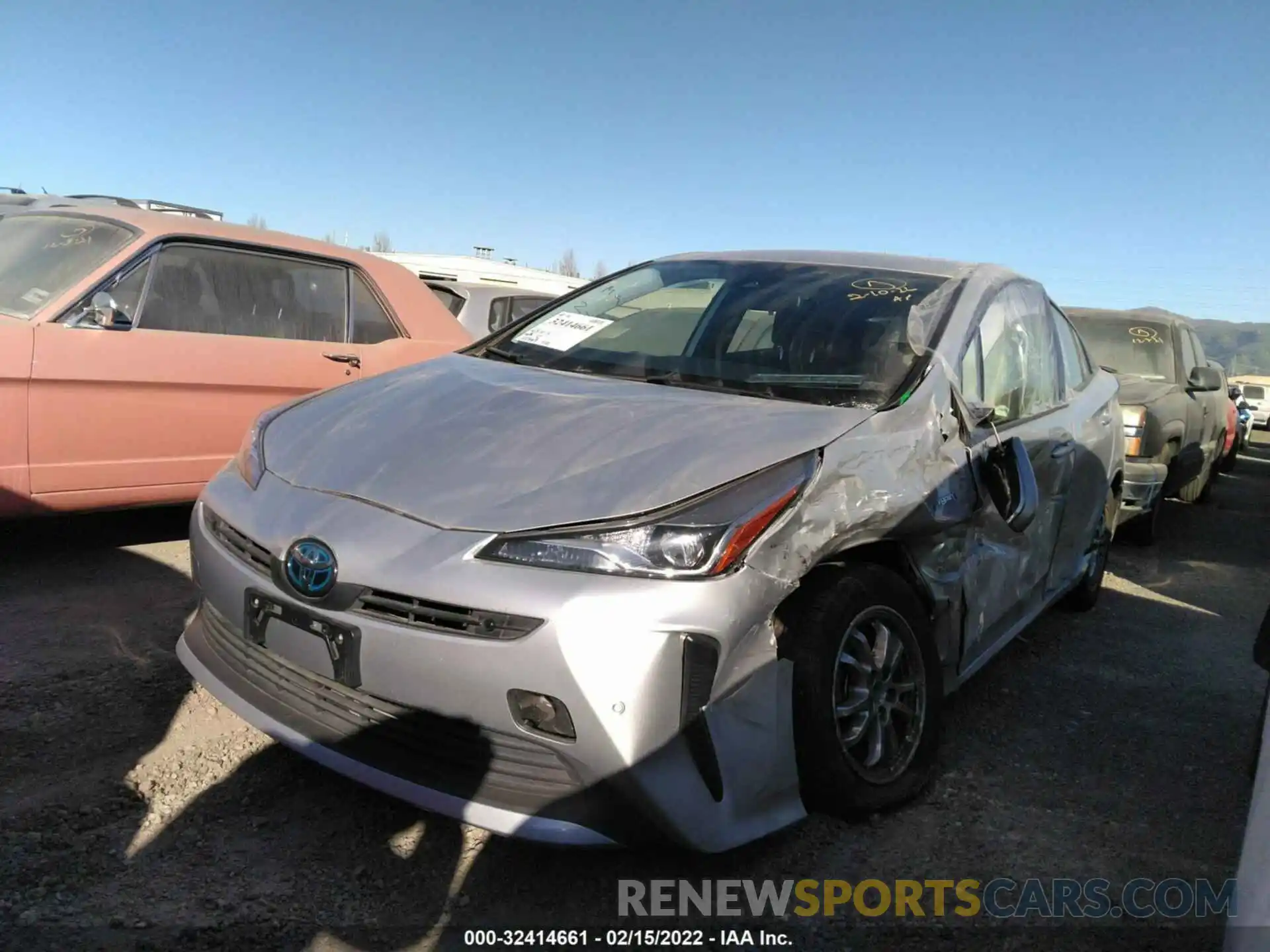 2 Photograph of a damaged car JTDKARFU7K3083481 TOYOTA PRIUS 2019