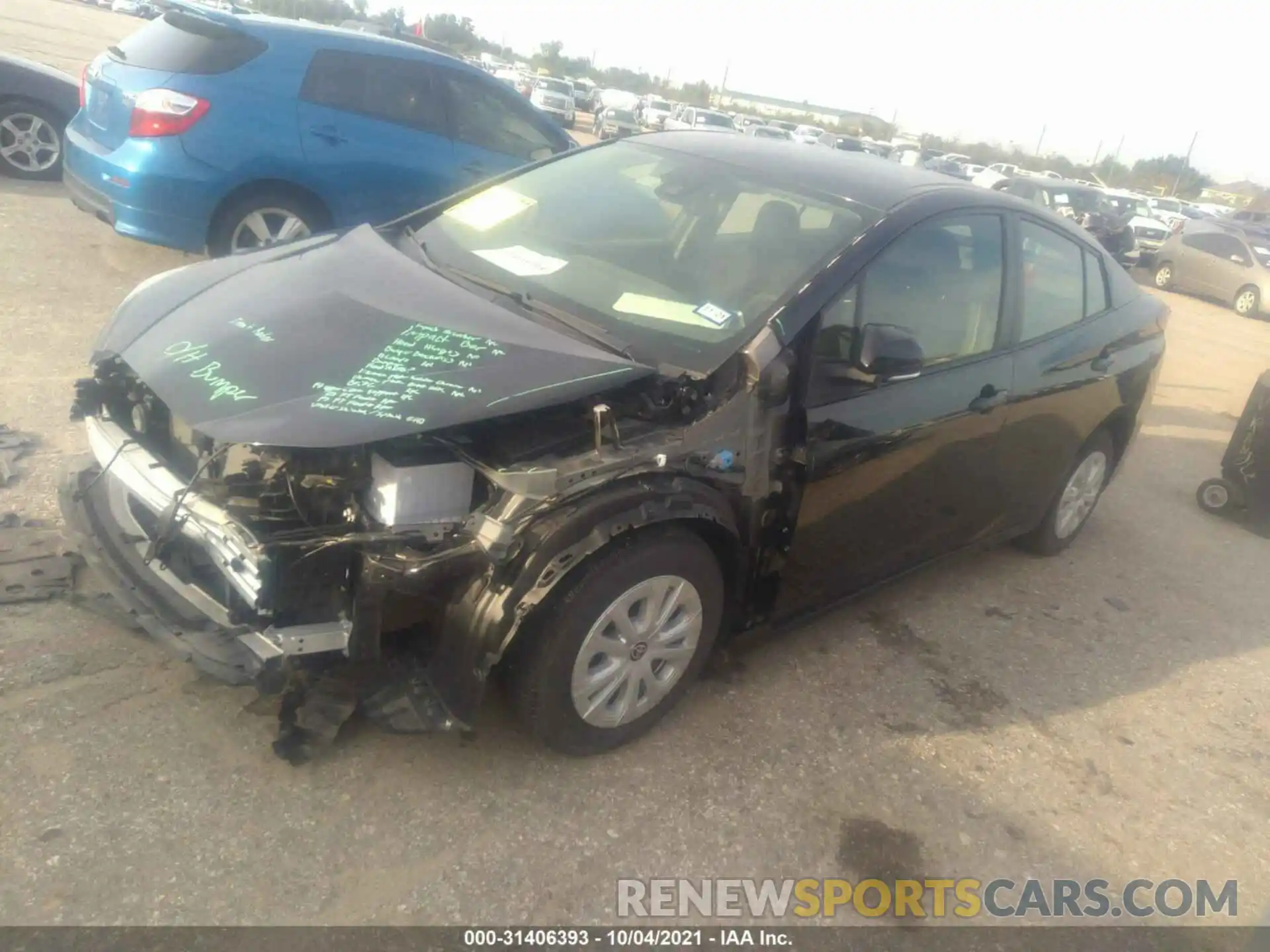 2 Photograph of a damaged car JTDKARFU7K3084114 TOYOTA PRIUS 2019