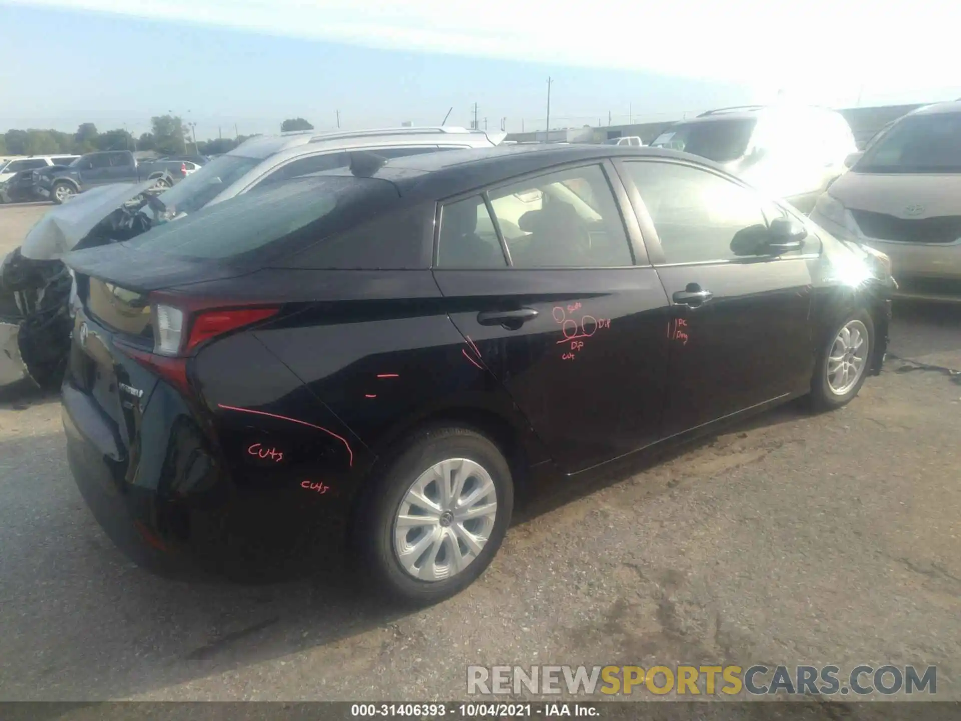 4 Photograph of a damaged car JTDKARFU7K3084114 TOYOTA PRIUS 2019