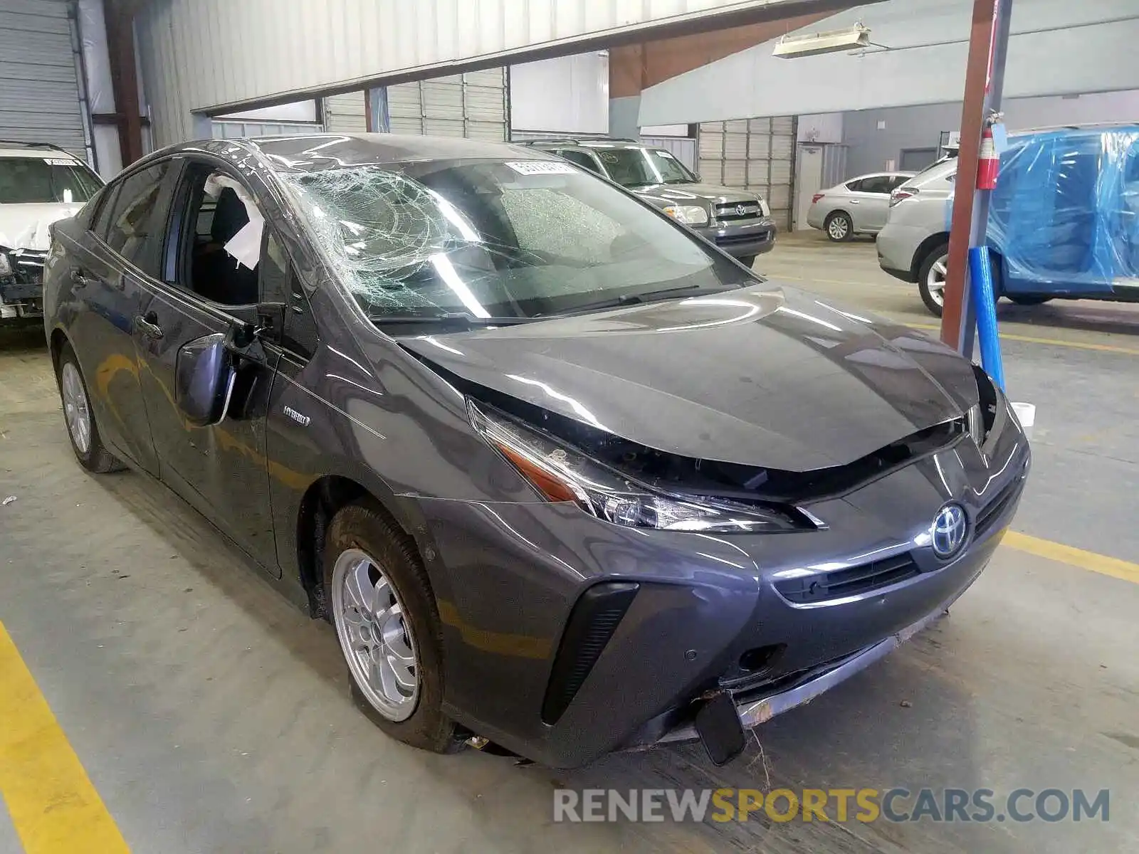 1 Photograph of a damaged car JTDKARFU7K3084422 TOYOTA PRIUS 2019