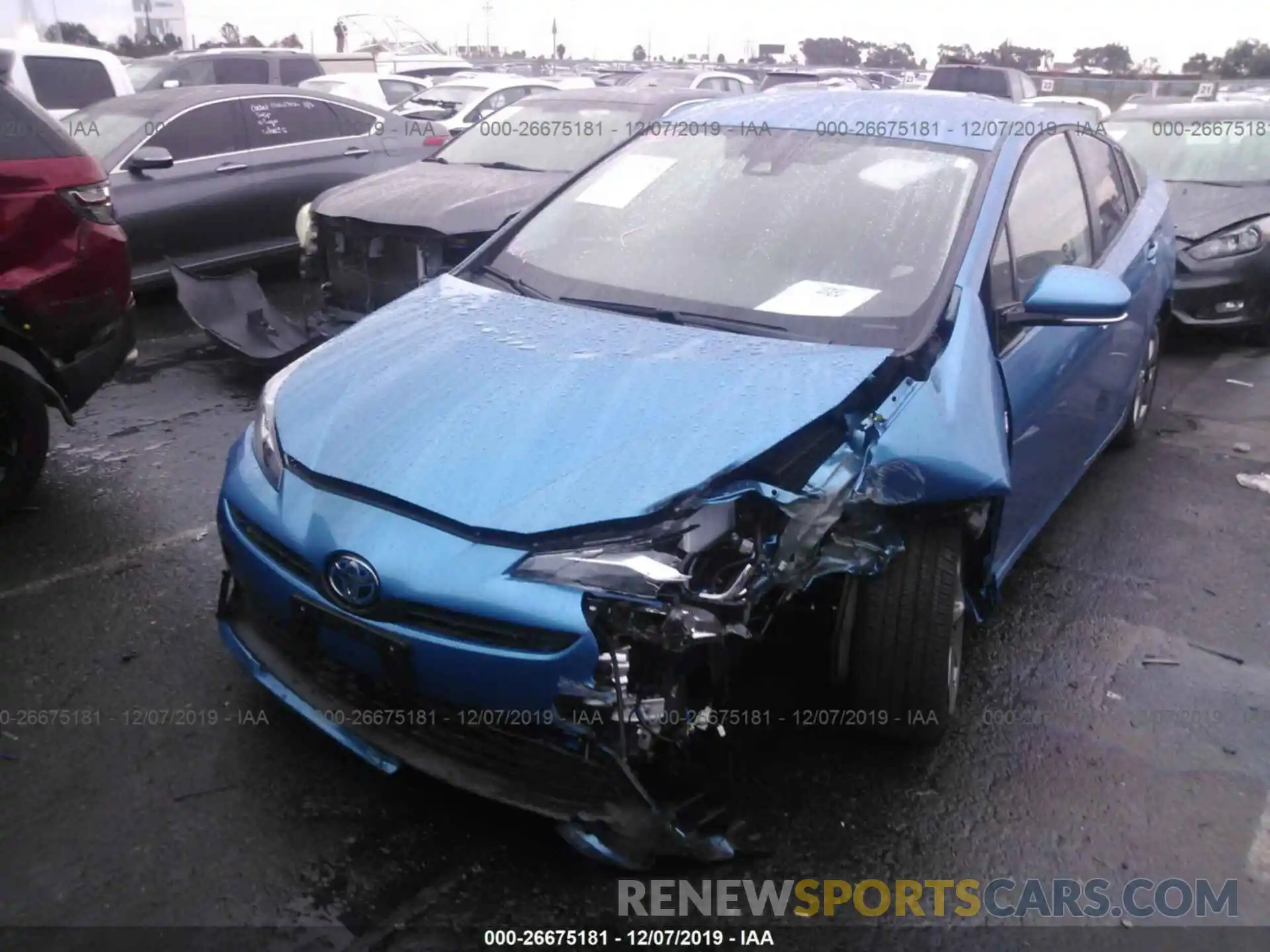 2 Photograph of a damaged car JTDKARFU7K3085330 TOYOTA PRIUS 2019