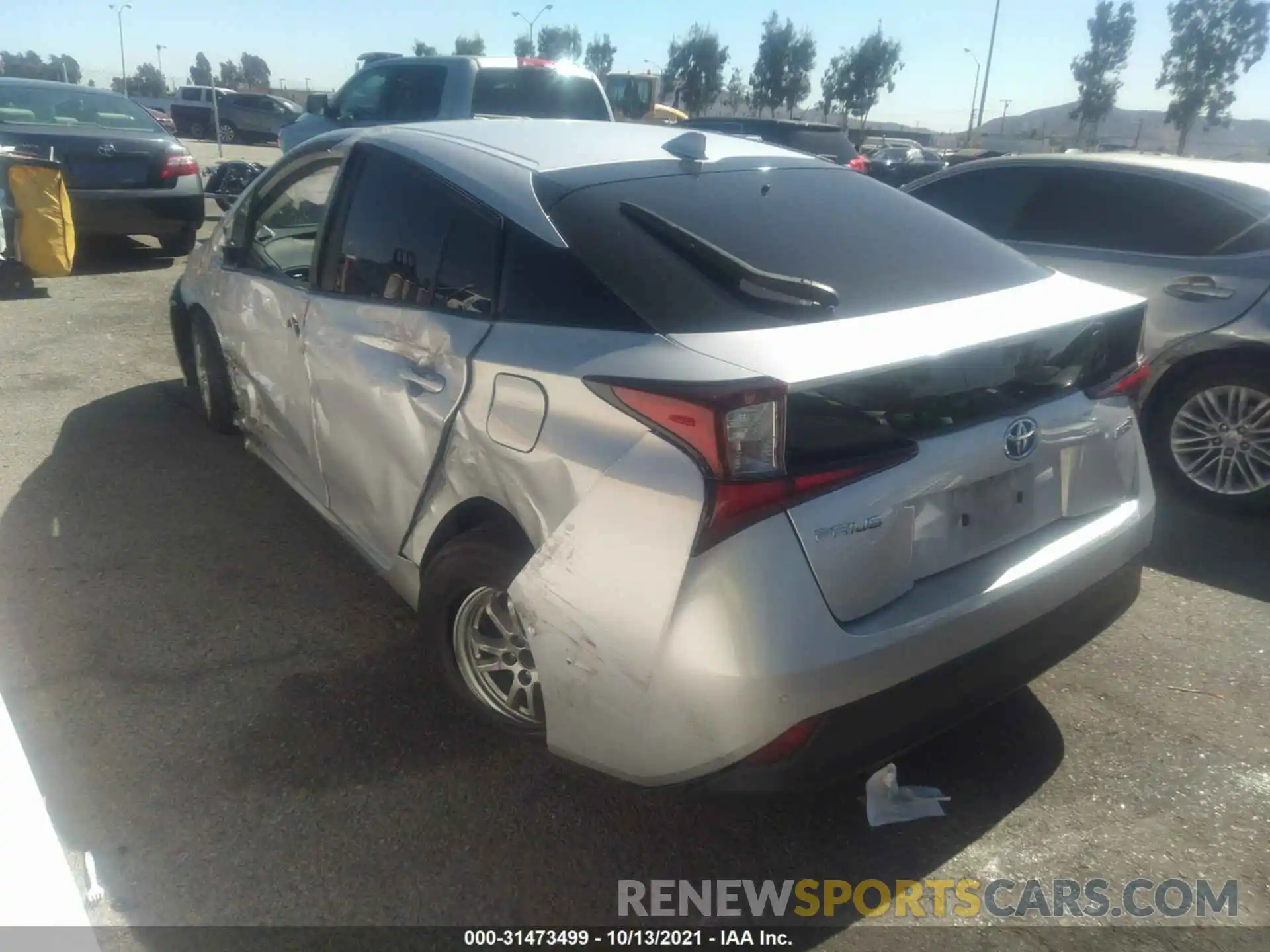 3 Photograph of a damaged car JTDKARFU7K3085599 TOYOTA PRIUS 2019