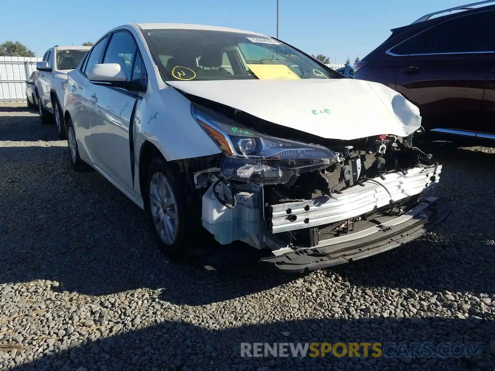 1 Photograph of a damaged car JTDKARFU7K3086395 TOYOTA PRIUS 2019