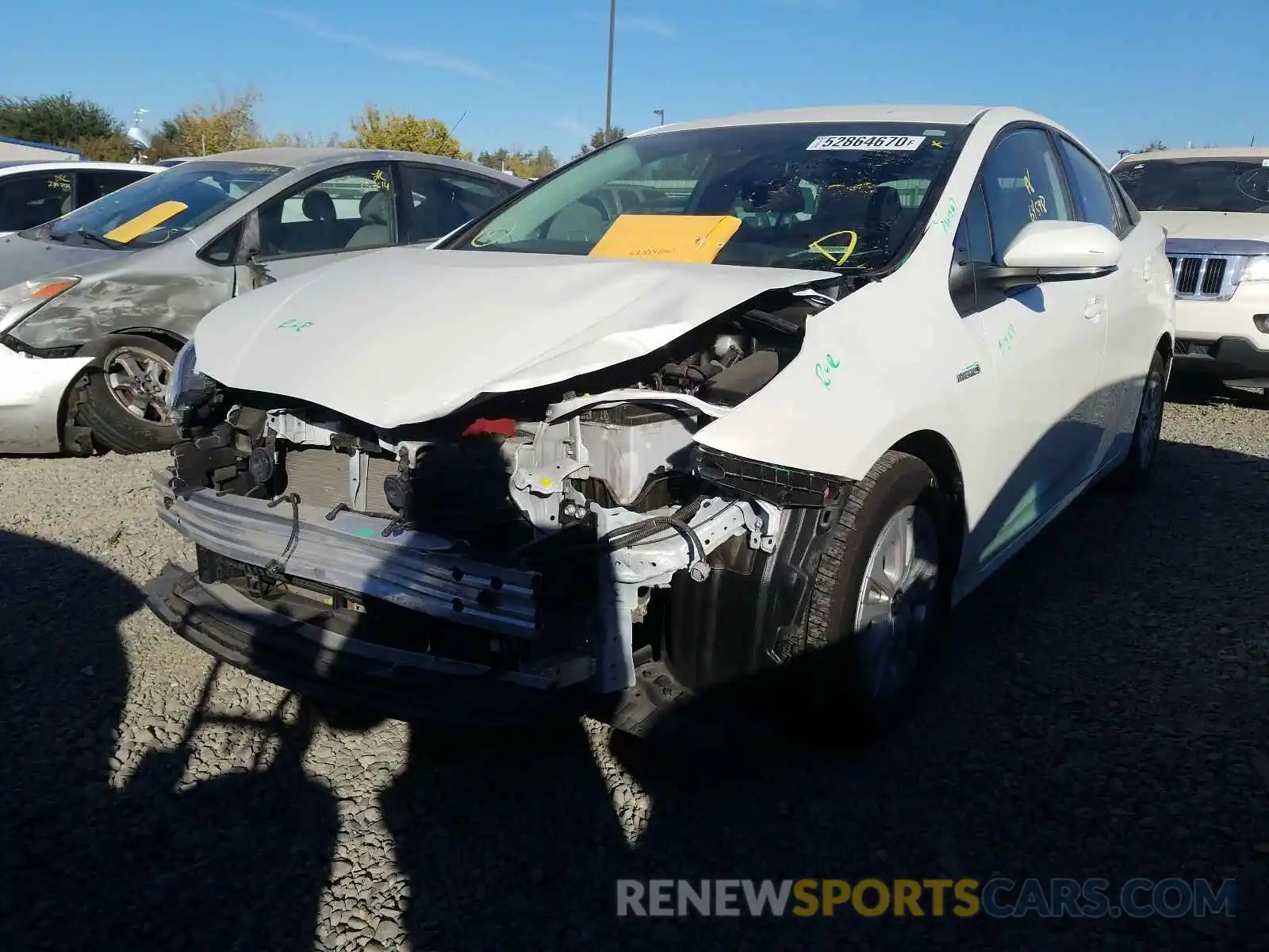 2 Photograph of a damaged car JTDKARFU7K3086395 TOYOTA PRIUS 2019