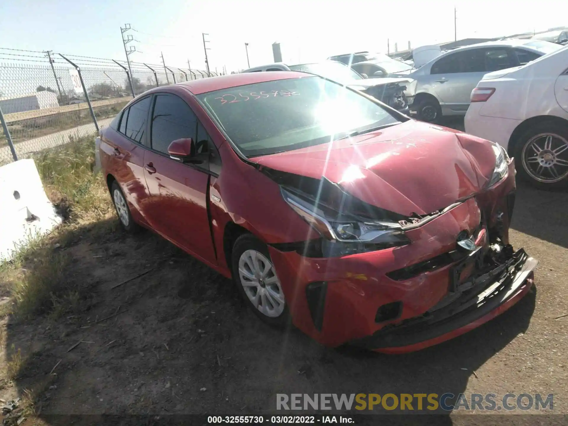 1 Photograph of a damaged car JTDKARFU7K3086610 TOYOTA PRIUS 2019