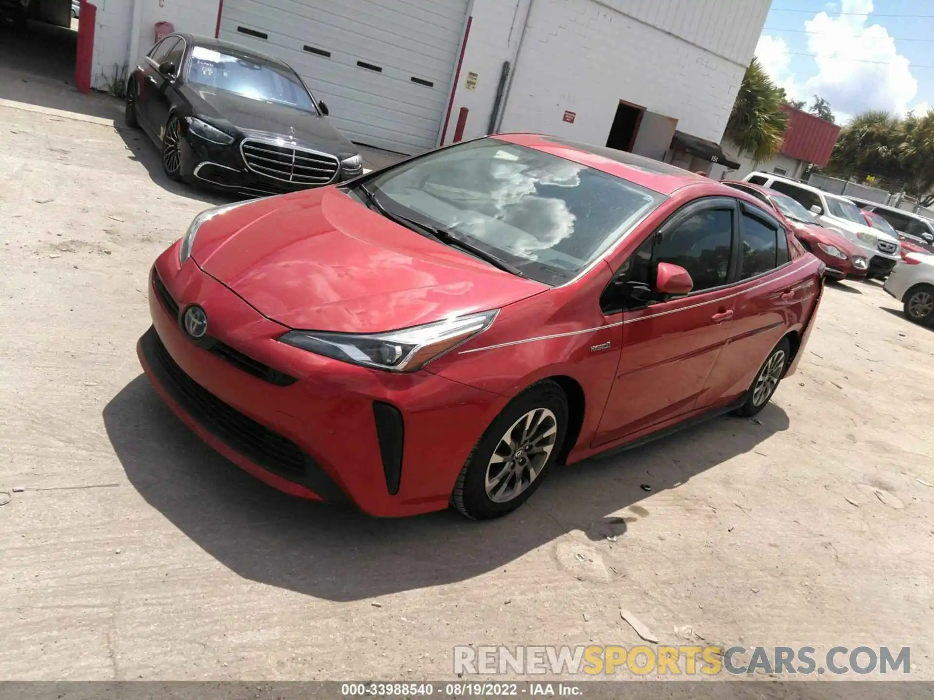 2 Photograph of a damaged car JTDKARFU7K3086915 TOYOTA PRIUS 2019