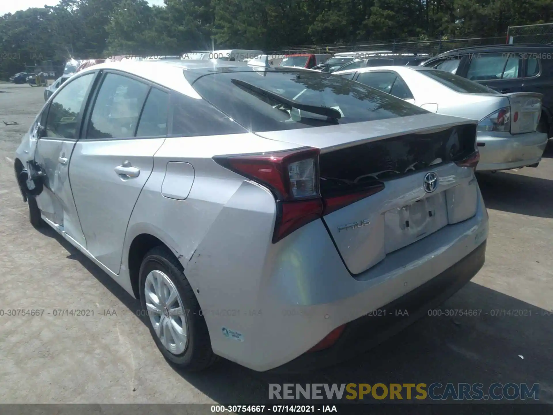 3 Photograph of a damaged car JTDKARFU7K3087496 TOYOTA PRIUS 2019