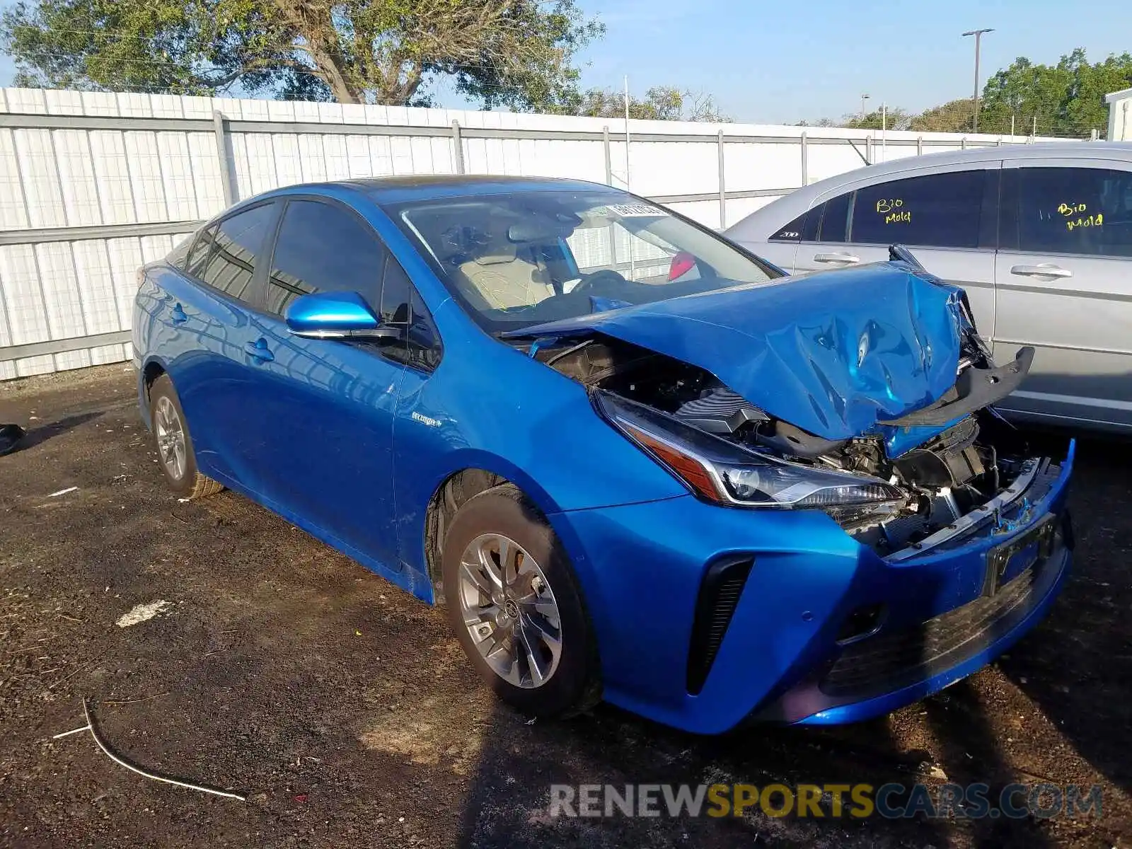 1 Photograph of a damaged car JTDKARFU7K3090107 TOYOTA PRIUS 2019