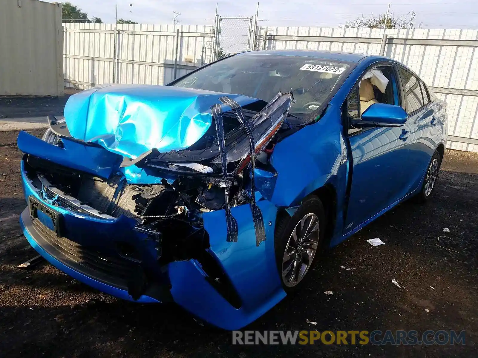 2 Photograph of a damaged car JTDKARFU7K3090107 TOYOTA PRIUS 2019