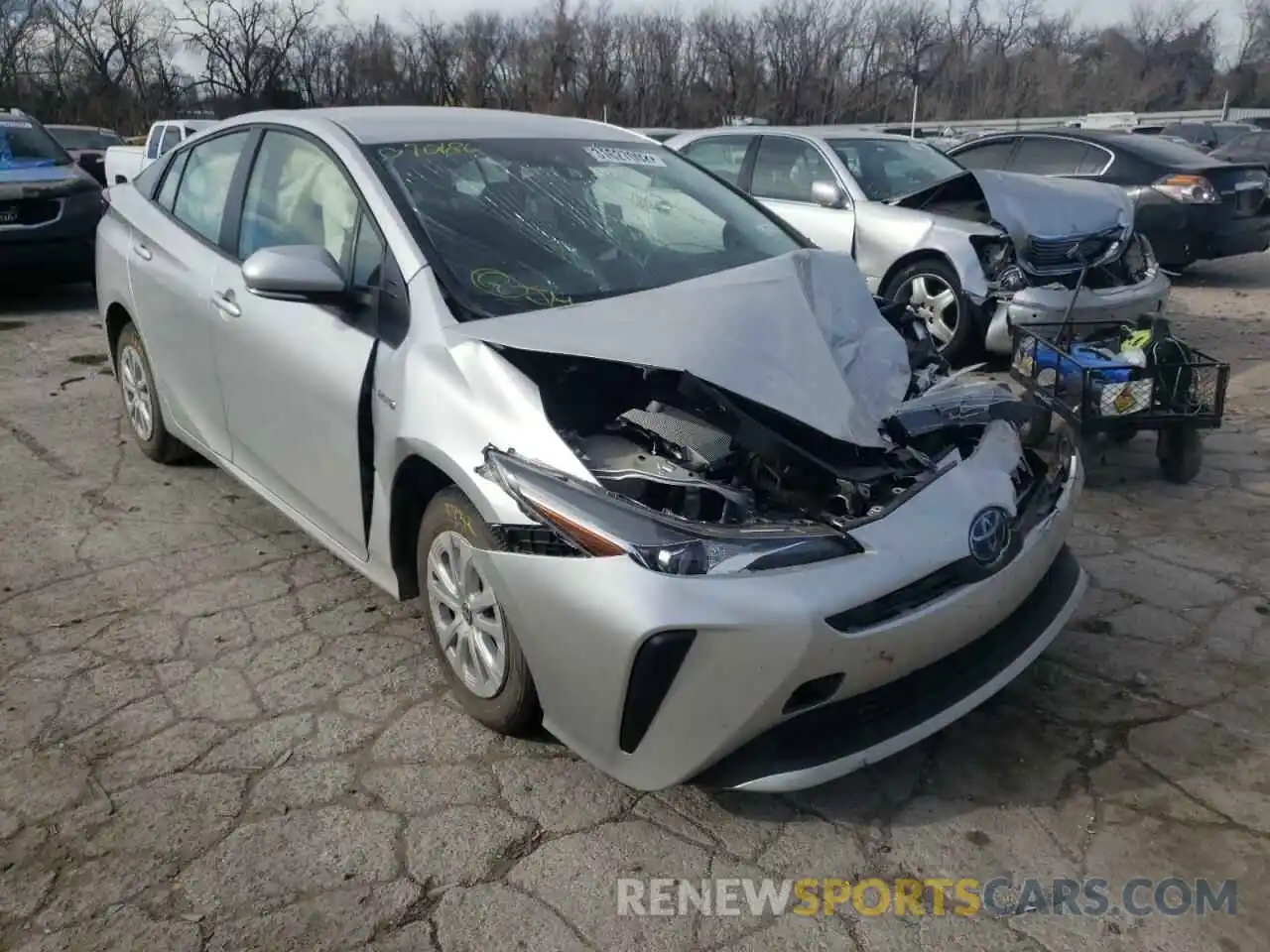 1 Photograph of a damaged car JTDKARFU7K3090186 TOYOTA PRIUS 2019