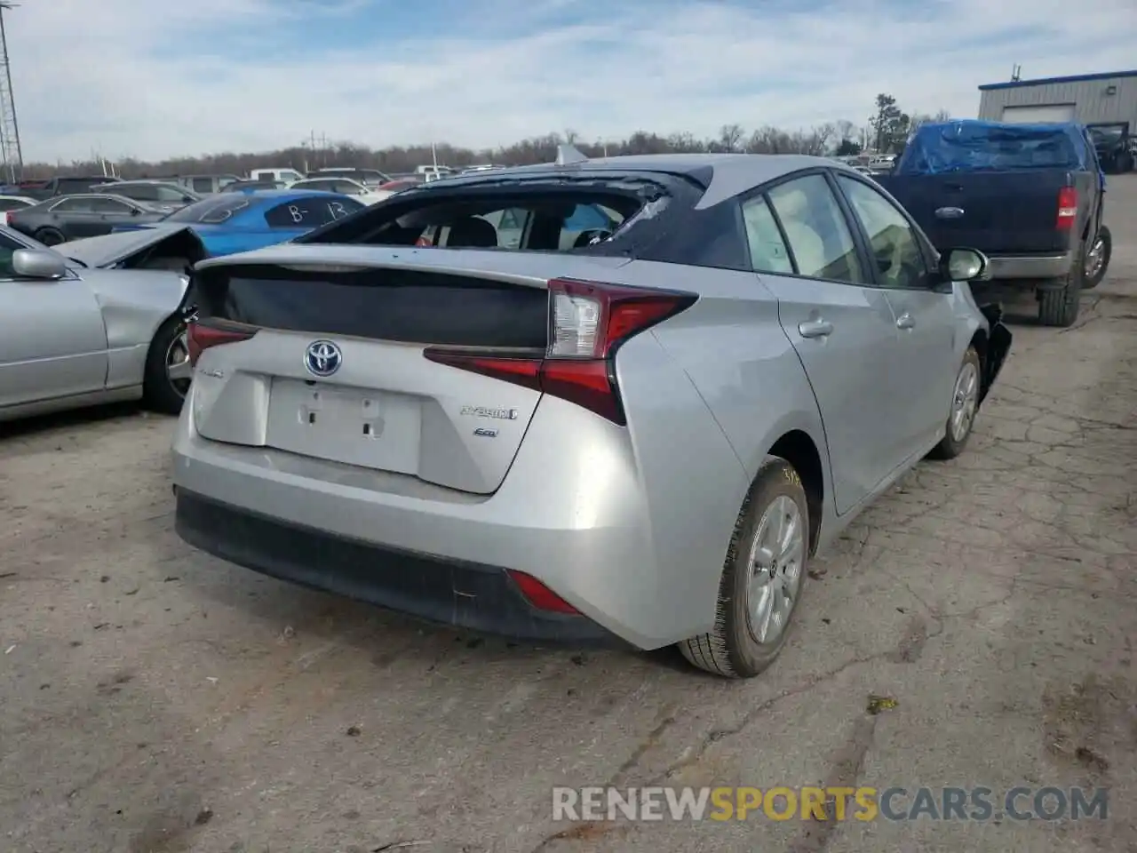 4 Photograph of a damaged car JTDKARFU7K3090186 TOYOTA PRIUS 2019