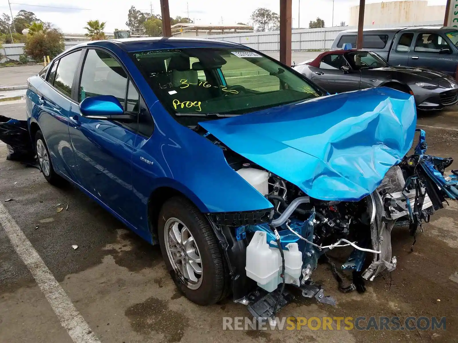 1 Photograph of a damaged car JTDKARFU7K3090754 TOYOTA PRIUS 2019